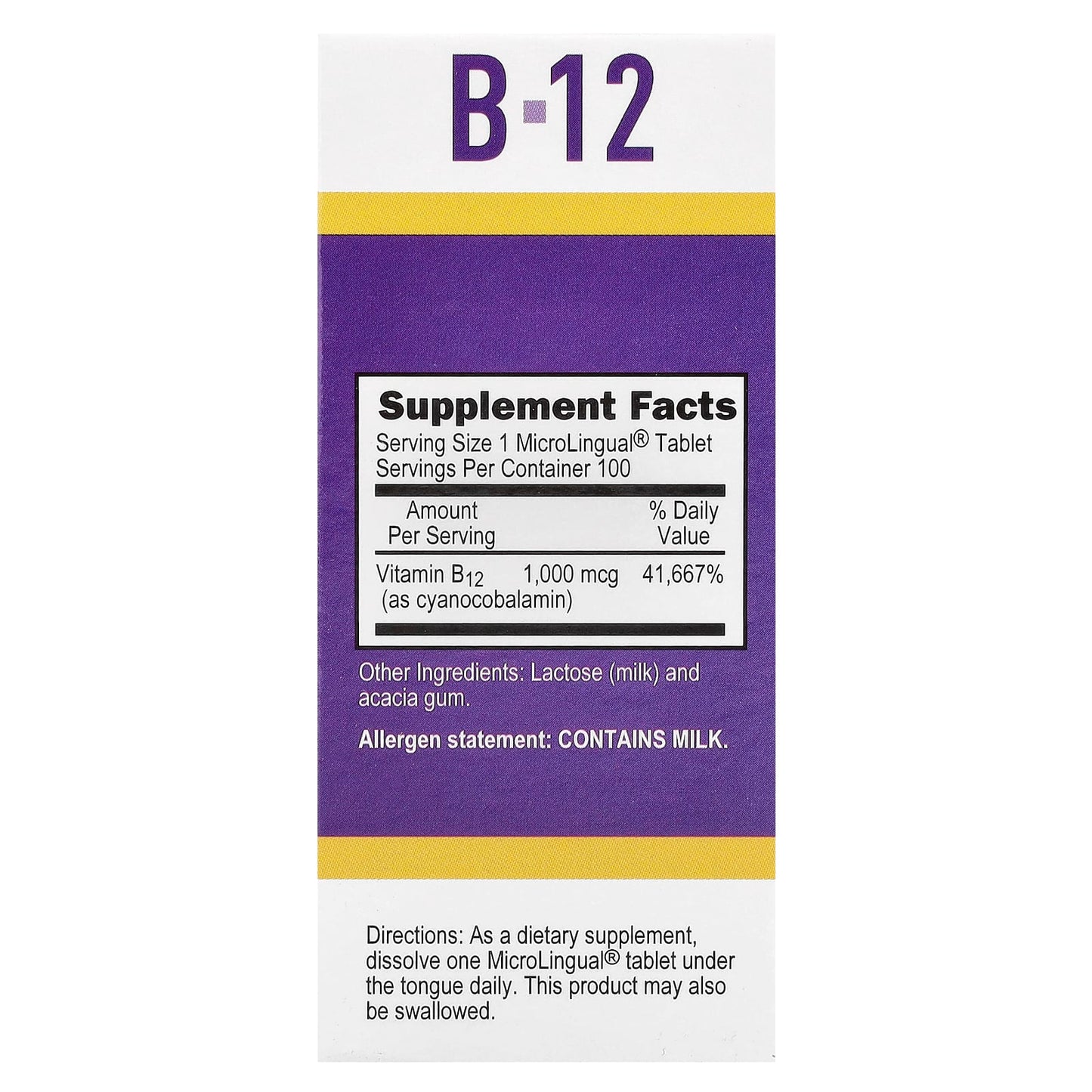 Superior Source, Cyanocobalamin B12, 1,000 mcg, 100 MicroLingual® Instant Dissolve Tablets - Image 2