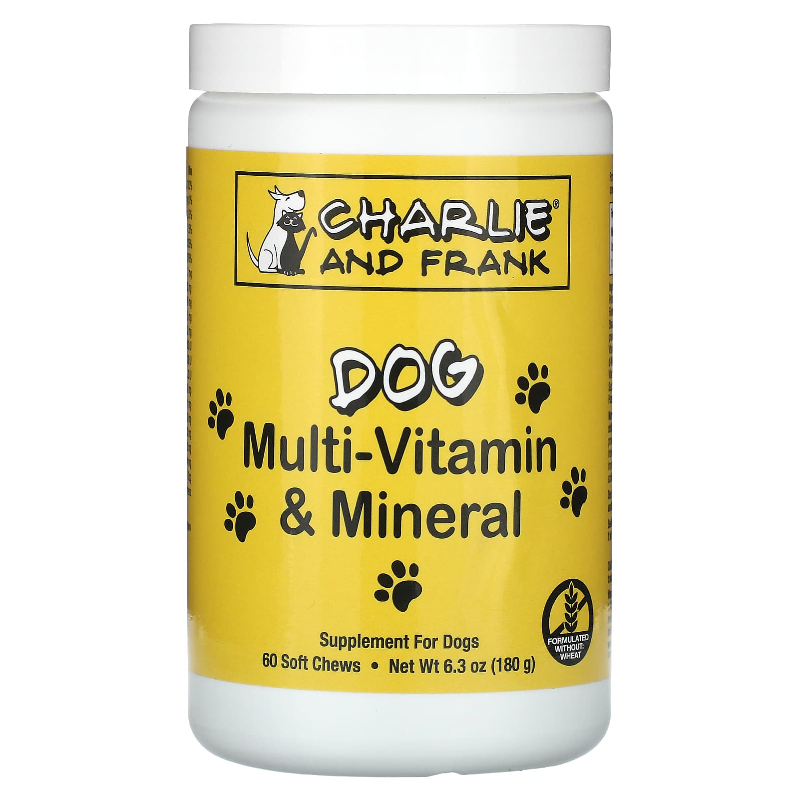 Charlie and Frank, Dog Multi-Vitamin & Mineral, Supports Fresh Breath, 60 Soft Chews, 6.3 oz (180 g)