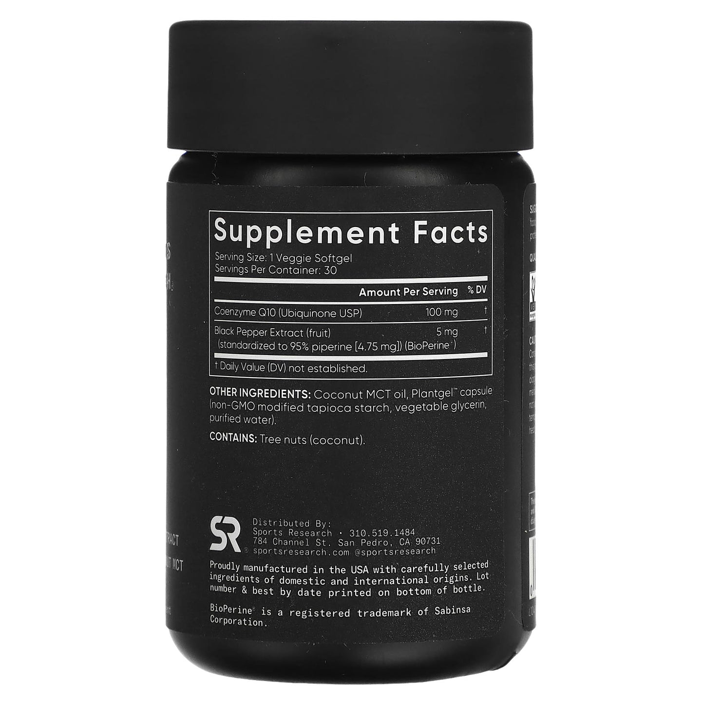 Sports Research, CoQ10, USP Grade with BioPerine, 100 mg, 30 Veggie Softgels - Image 2