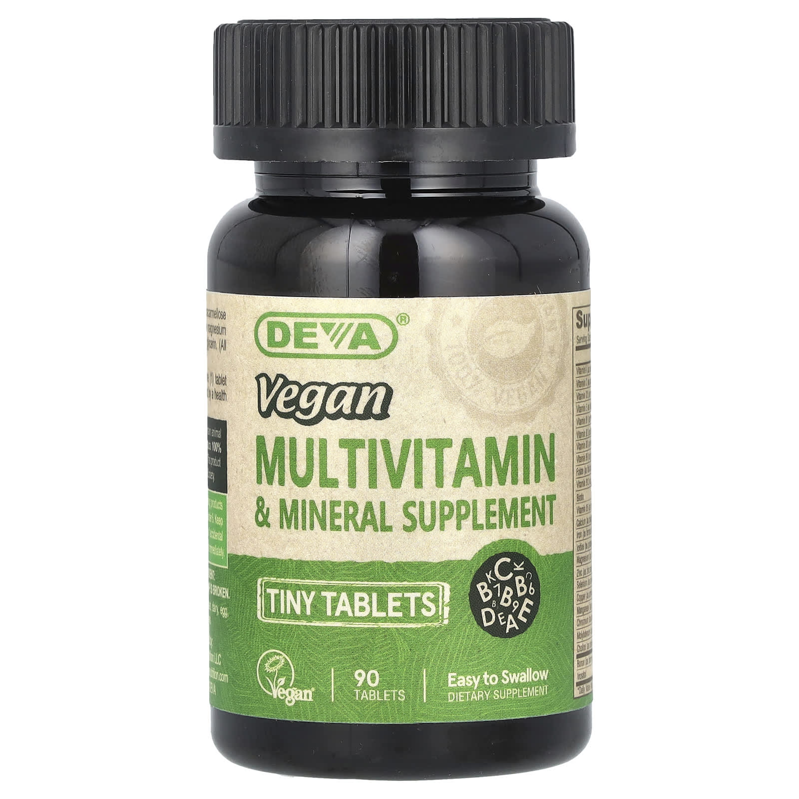 Deva Vegan Multivitamin & Mineral Supplement for Easy Swallowing - Image 1