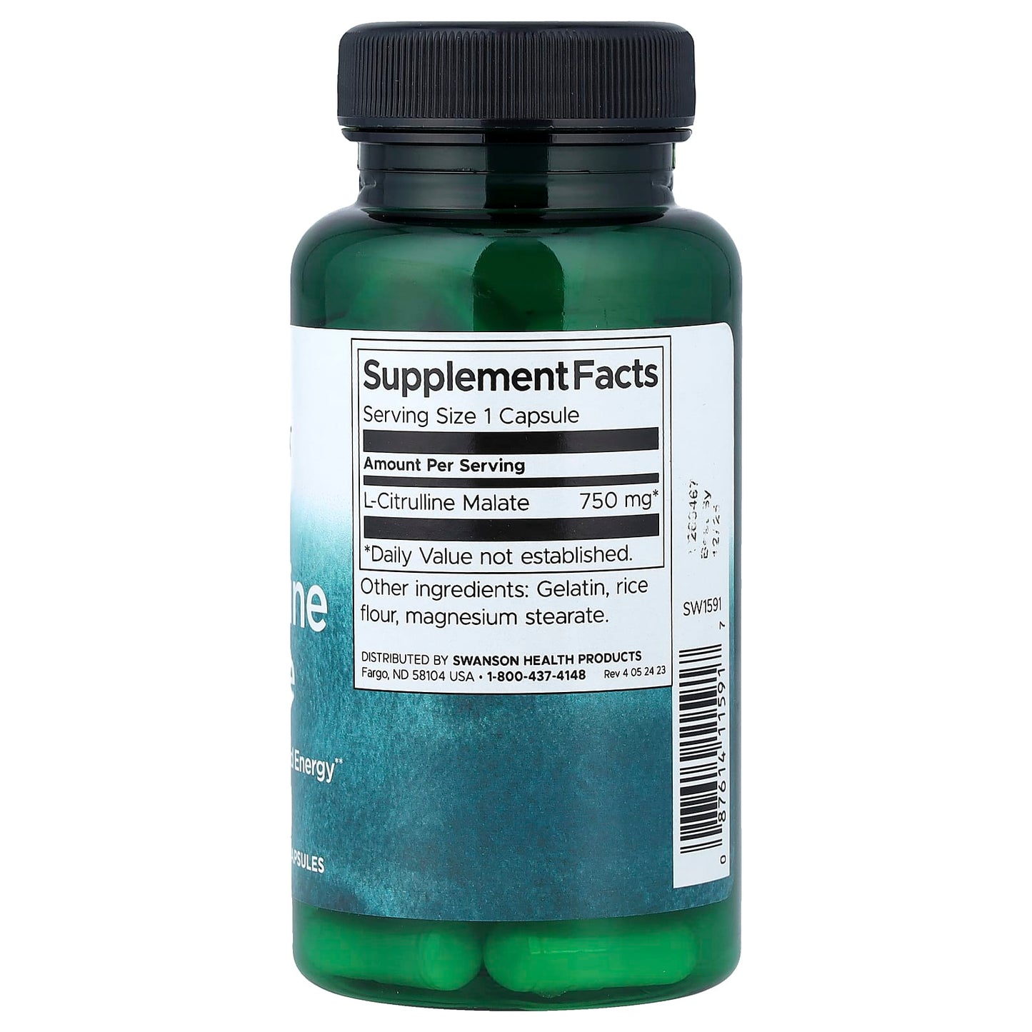 Swanson, L-Citrulline Malate, 750 mg, 60 Capsules - Image 2
