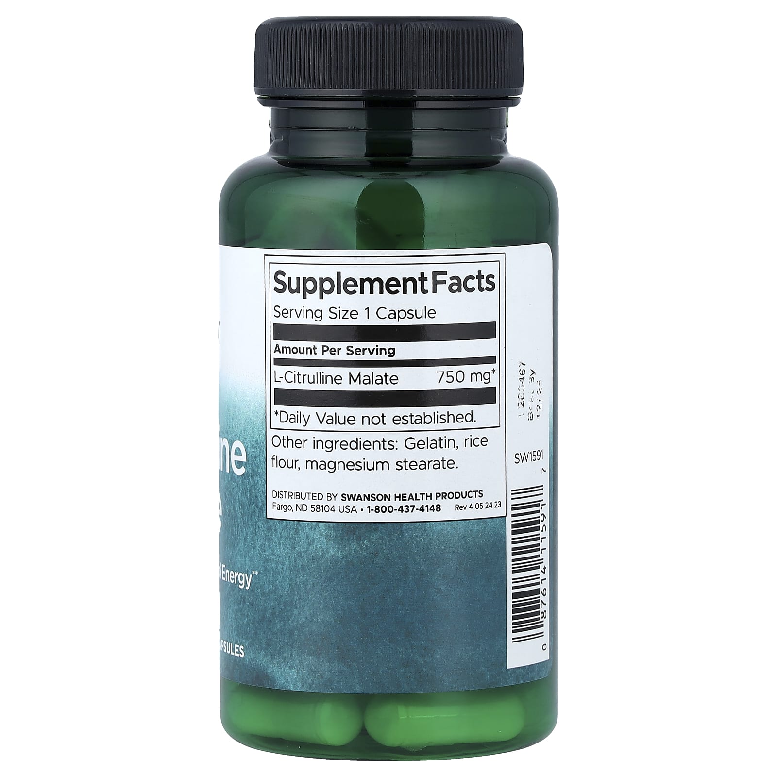 Swanson, L-Citrulline Malate, 750 mg, 60 Capsules - Image 2