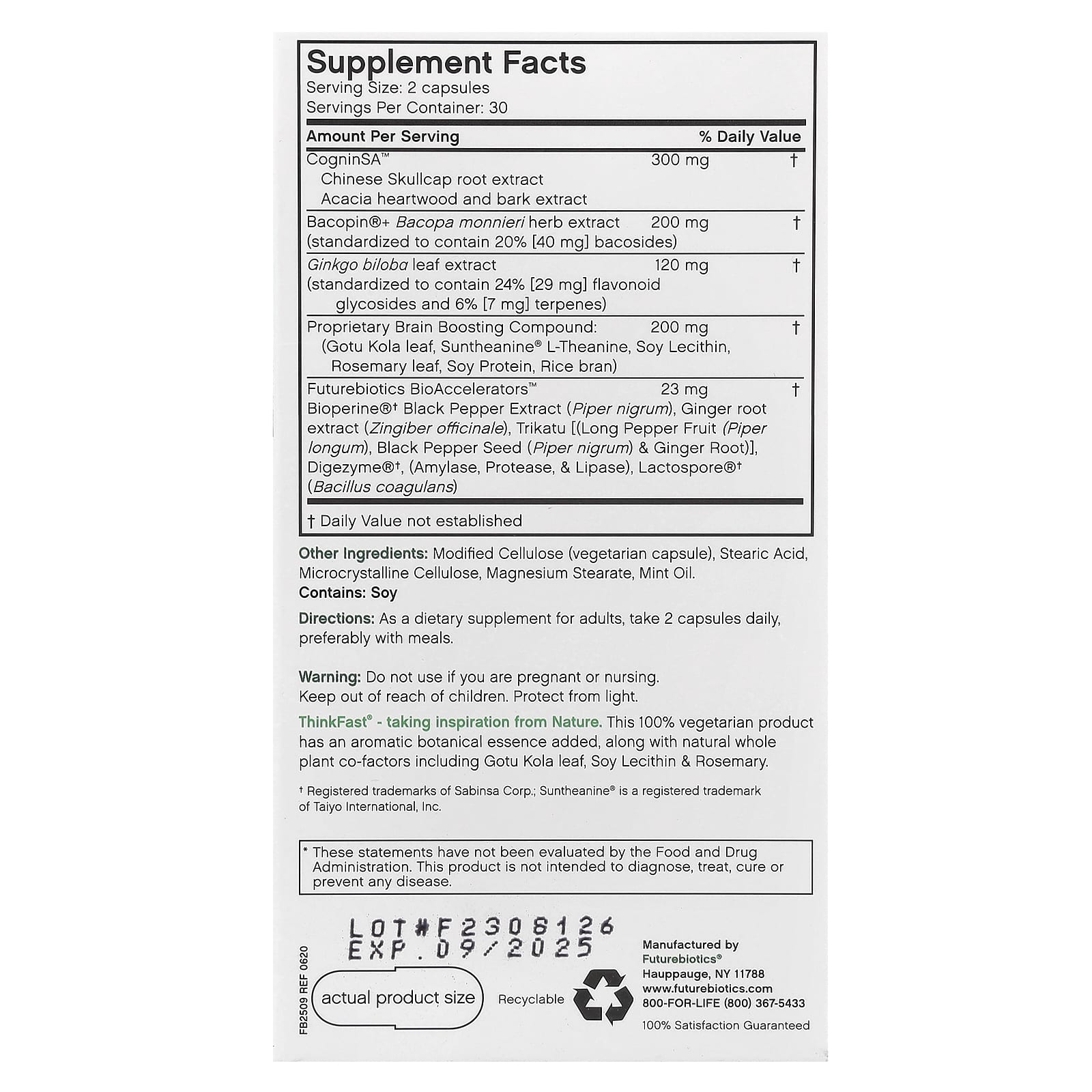 Futurebiotics ThinkFast Brain Performance + Memory Support - Image 2