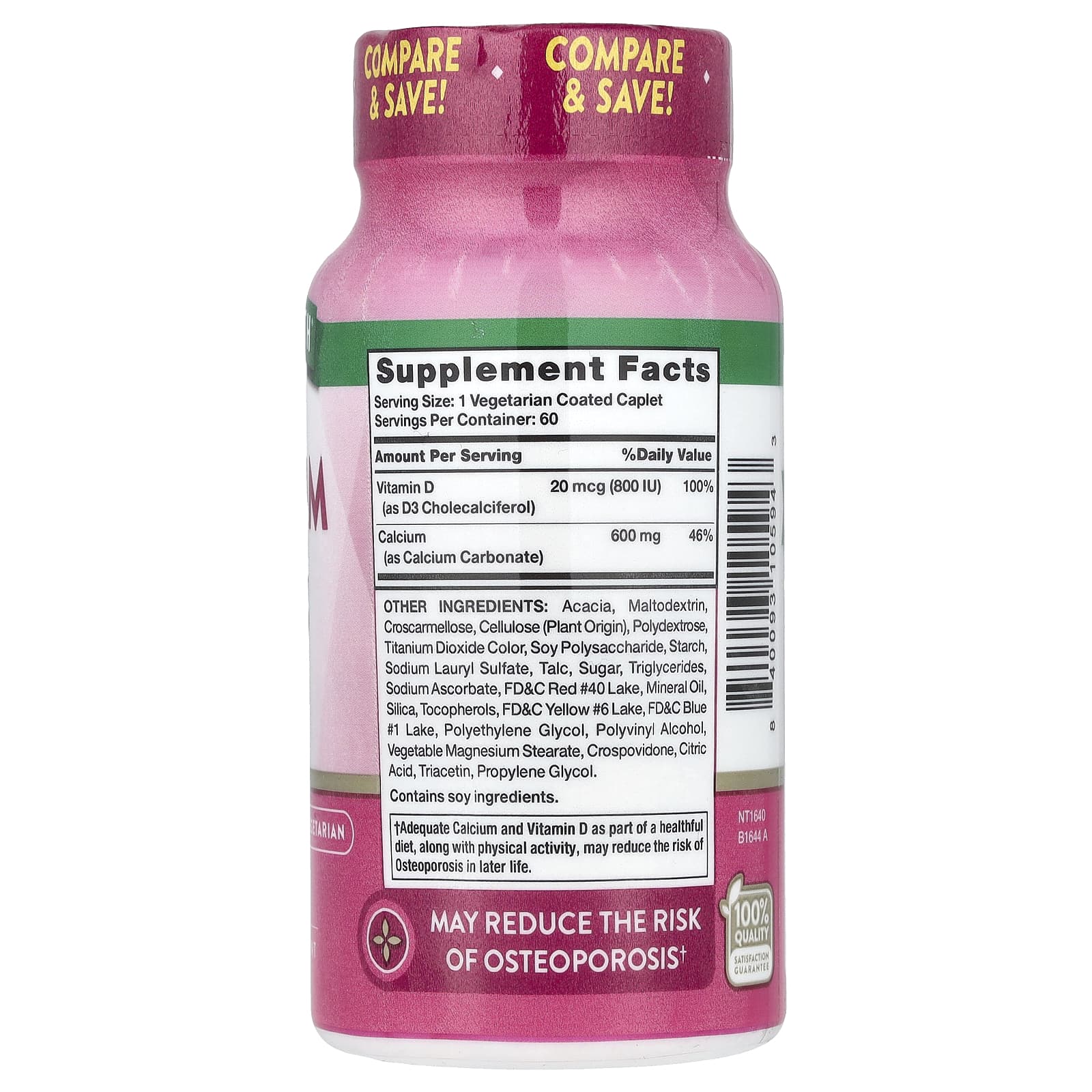 Nature's Truth, Calcium + D3, 60 Coated Caplets - Image 2