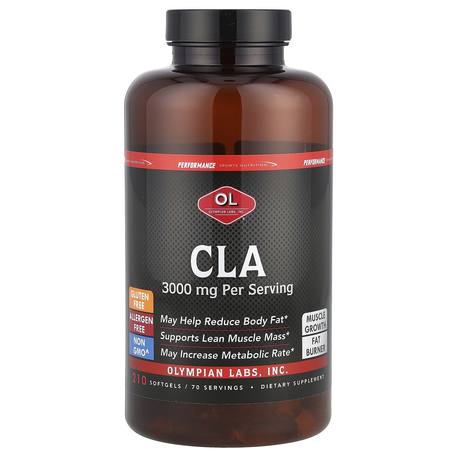 Olympian Labs, CLA, 3,000 mg, 210 Softgels (1,000 mg per Softgel) - Image 1