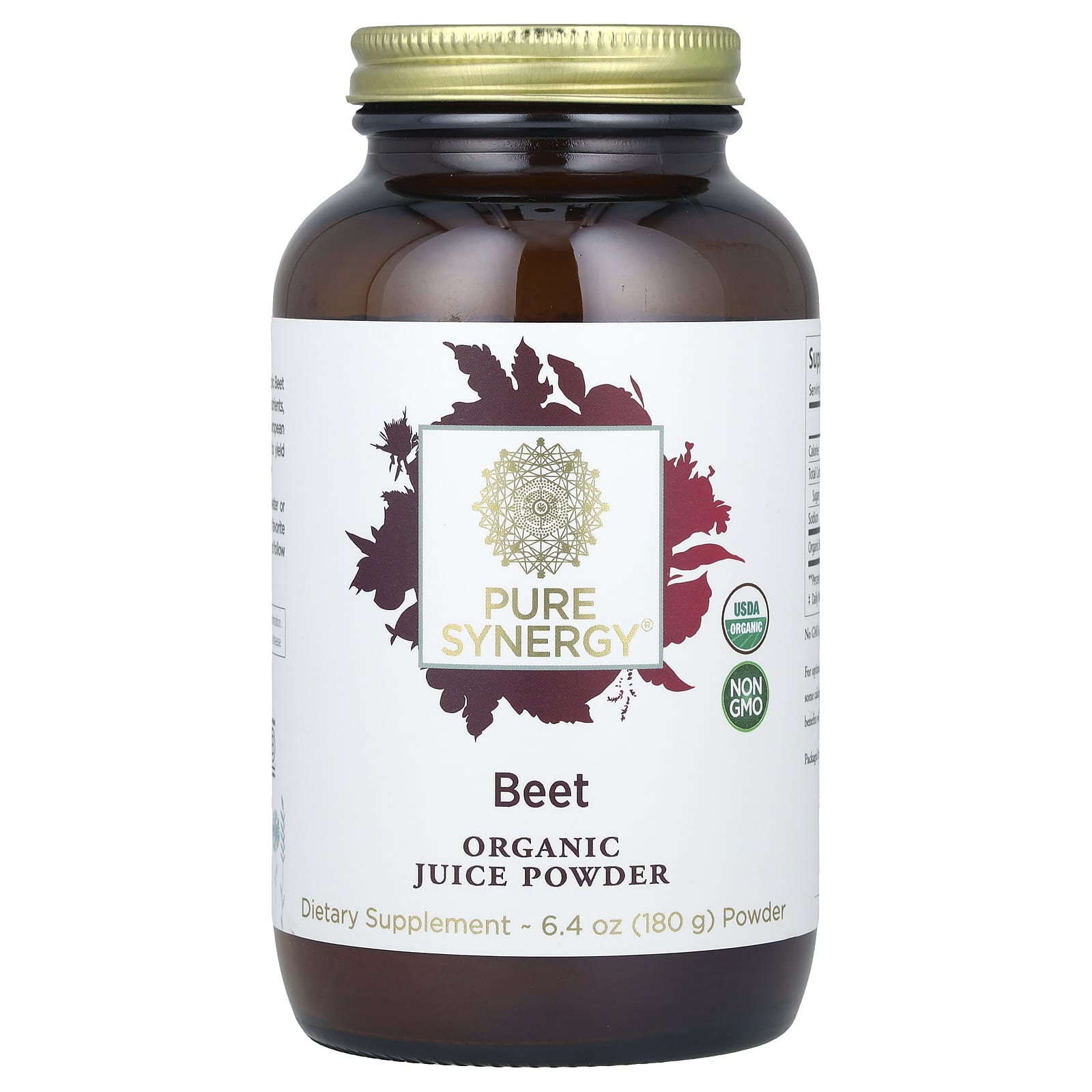 Pure Synergy, Beet, Organic Juice Powder, 6.4 oz (180 g) - Image 1
