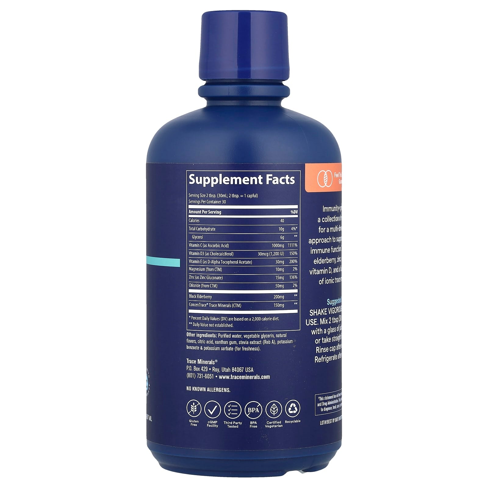 Trace, Liquid Immunity+, Mixed Berry, 30 fl oz (887 ml) - Image 2
