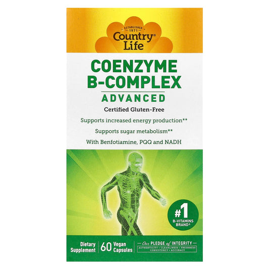 Country Life Coenzyme B-Complex, Advanced, 60 Vegan Capsules - Boost Energy & Metabolism - Image 1