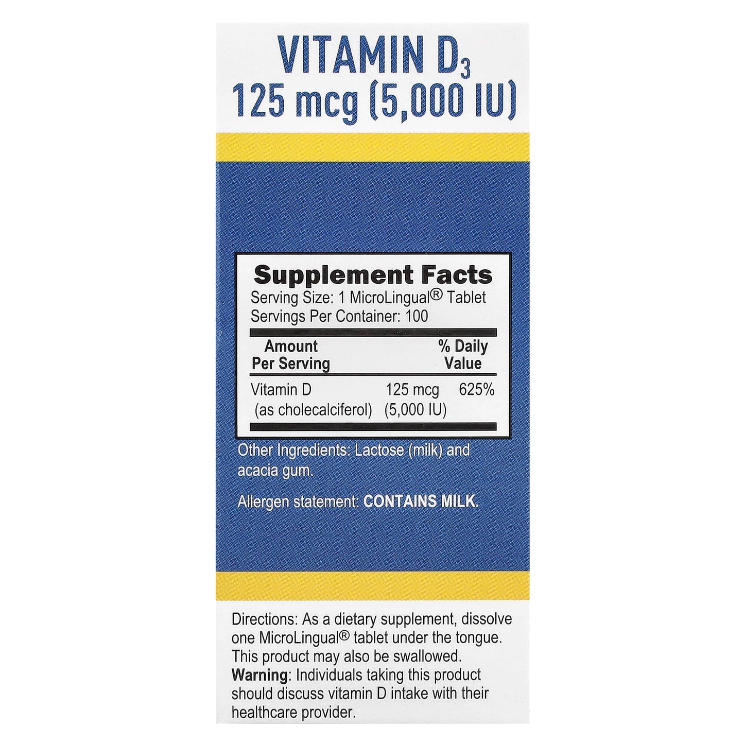 Superior Source, D3, Extra Strength, 125 mcg (5,000 IU), 100 MicroLingual® Instant Dissolve Tablets - Image 2