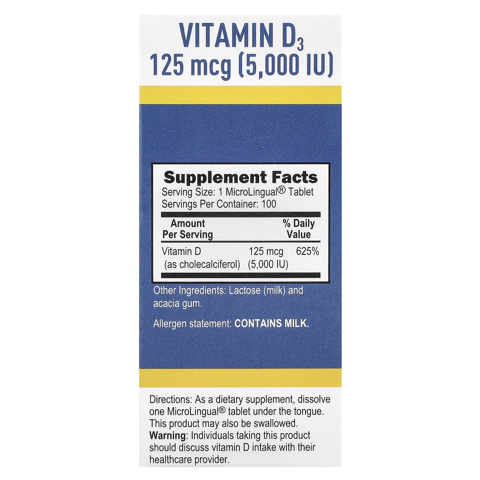 Superior Source, D3, Extra Strength, 125 mcg (5,000 IU), 100 MicroLingual® Instant Dissolve Tablets - Image 2