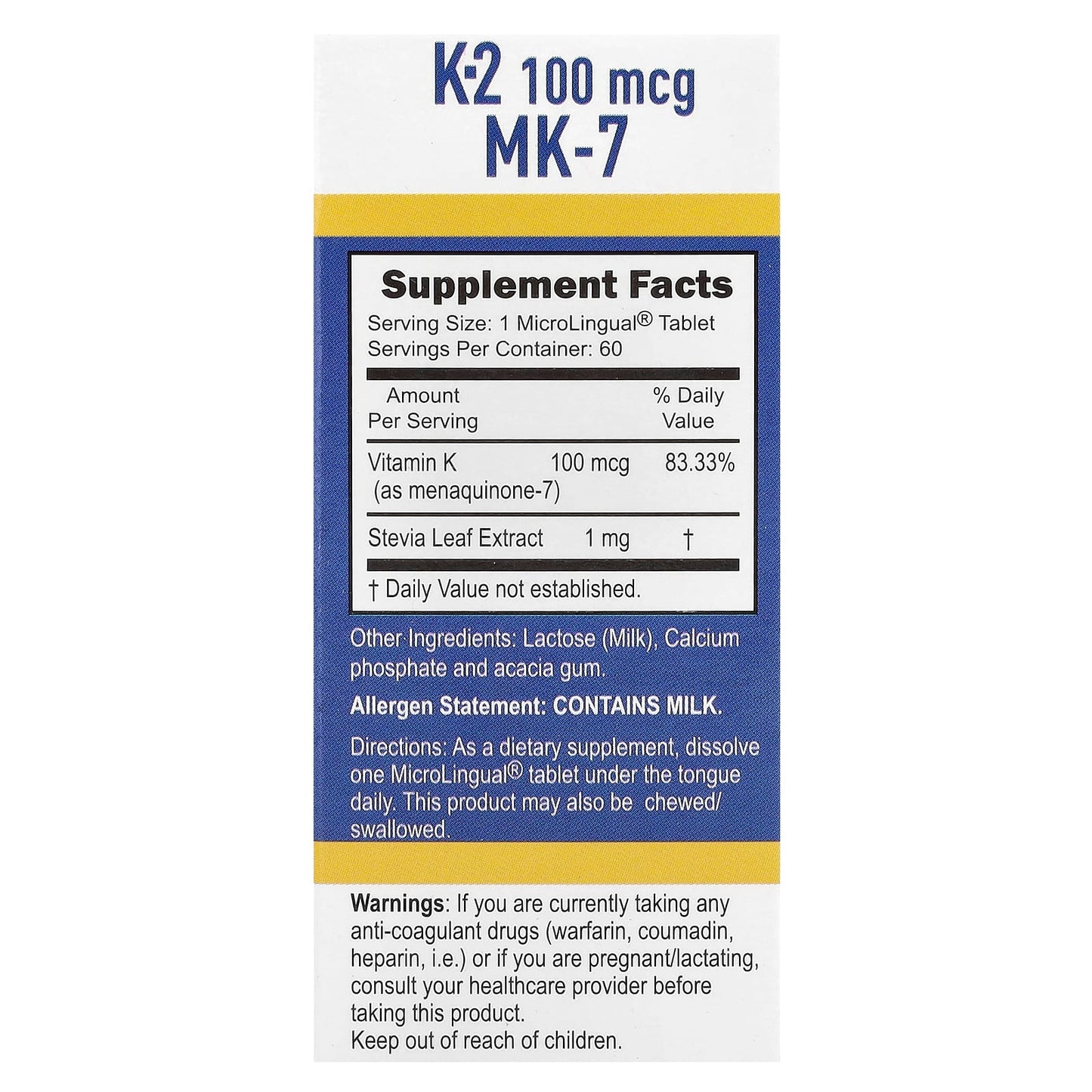 Superior Source, Vitamin K-2, 100 mcg, 60 MicroLingual® Instant Dissolve Tablets - Image 2