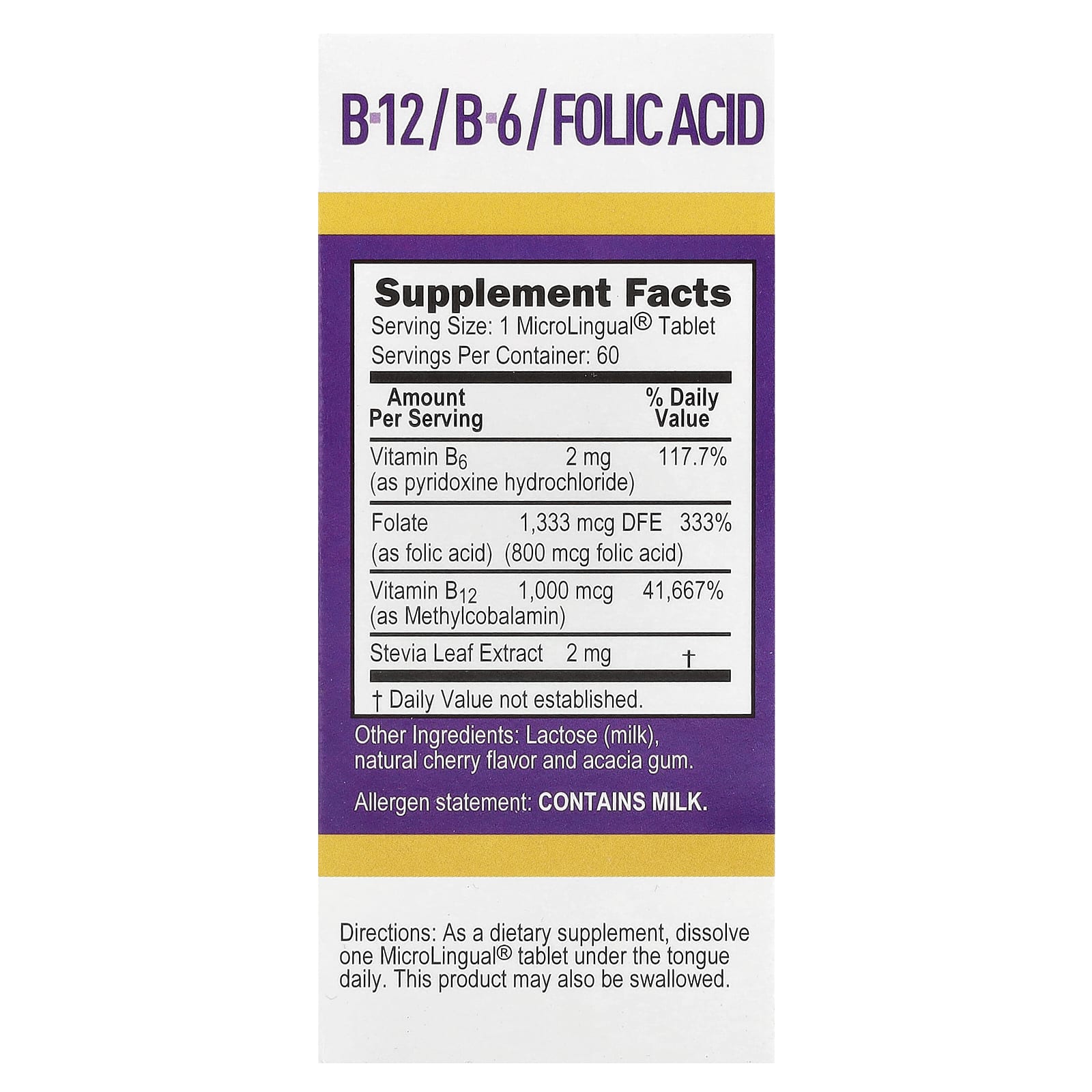 Superior Source, Methylcobalamin B-12, B-6 & Folic, 60 MicroLingual® Instant Dissolve Tablets - Image 2