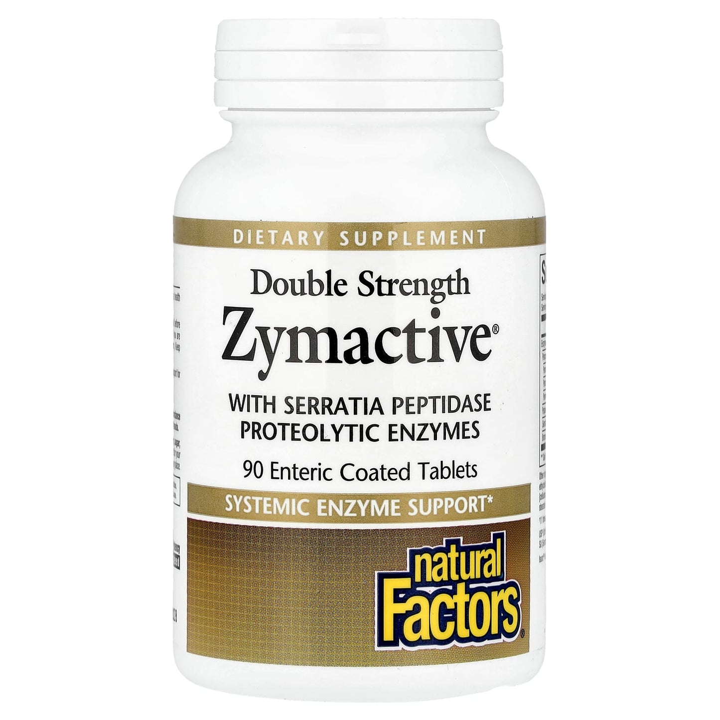 Natural Factors, Zymactive®, Double Strength, 90 Enteric Coated Tablets - Image 1