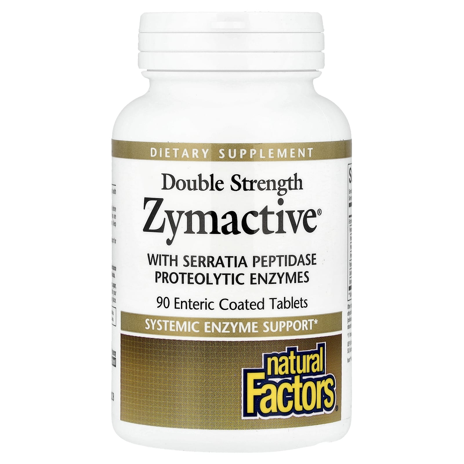 Natural Factors, Zymactive®, Double Strength, 90 Enteric Coated Tablets - Image 1