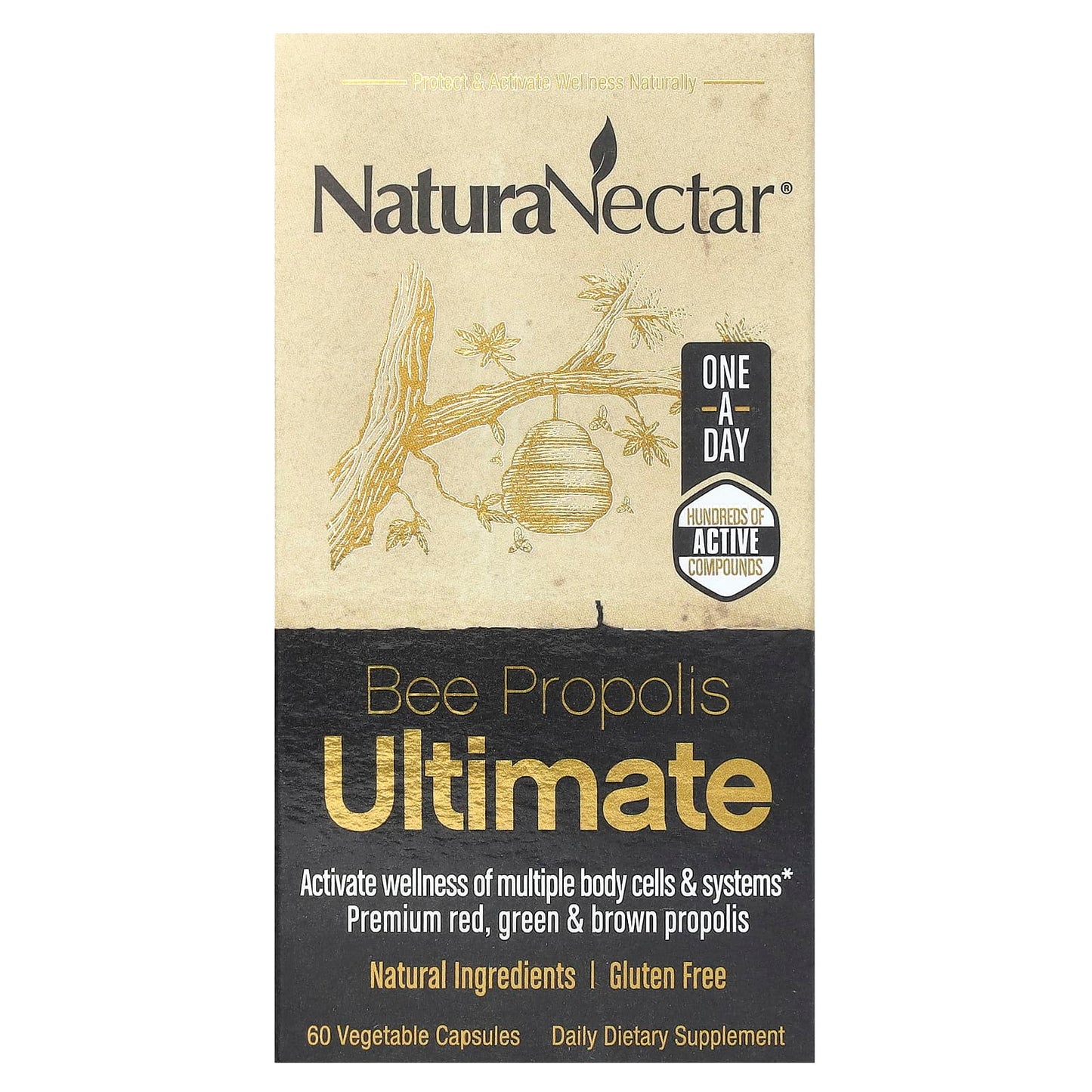 NaturaNectar, Bee Propolis Ultimate, 60 Vegetable Capsules - Image 1