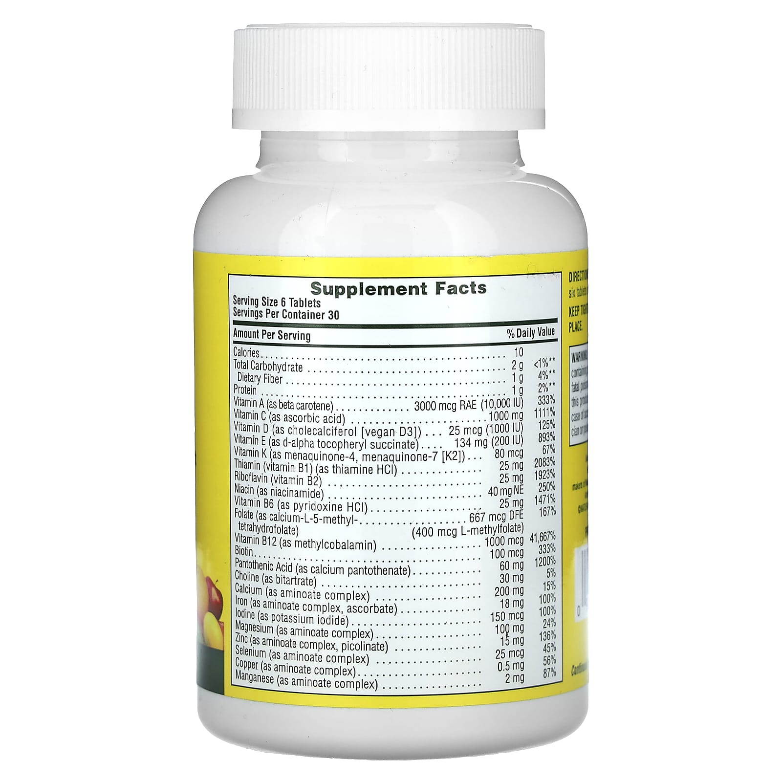 NaturesPlus, Source of Life, Original Mini-Tabs, Multivitamin & Mineral Supplement with Concentrated Whole Foods, 180 Tablets - Image 2