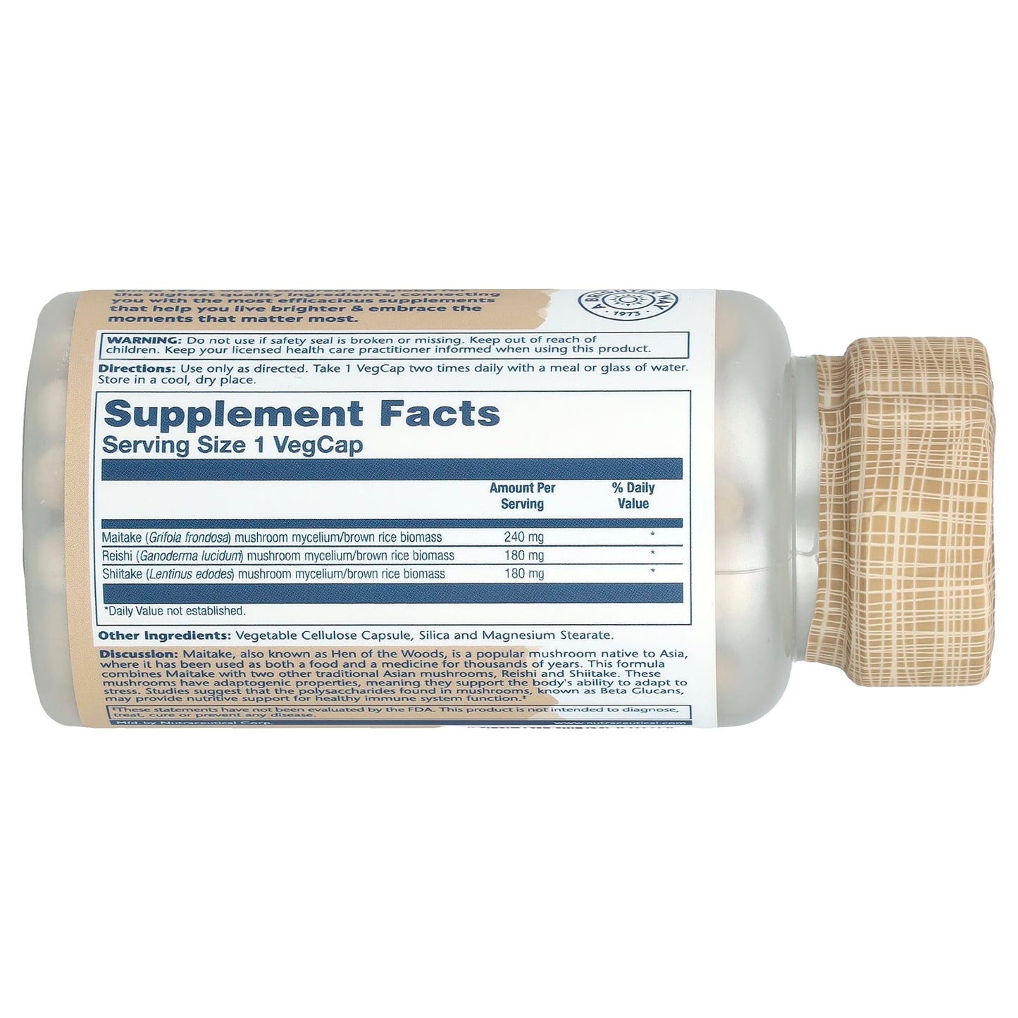 Solaray, Mushroom Immune Complex with Maitake, Reishi & Shiitake, 100 VegCaps - Image 2