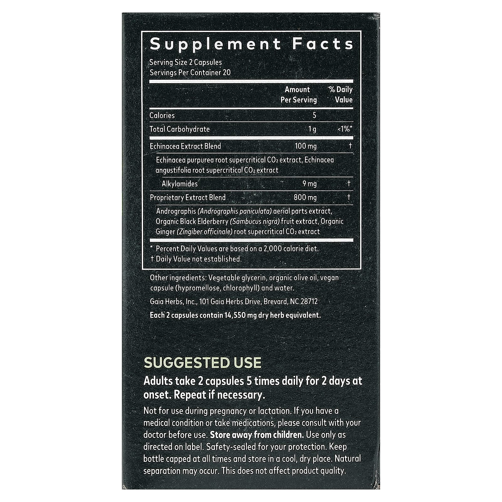 Gaia Herbs Quick Defense Immune Support 40 Vegan Liquid Phyto-Caps - Image 2