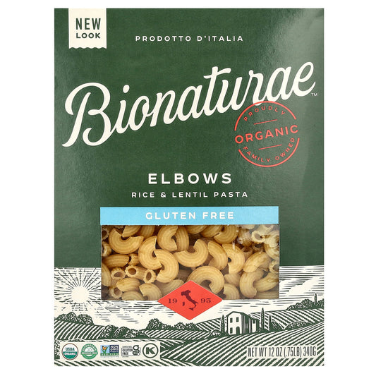 Gluten-Free Rice & Lentil Pasta Elbows by Bionaturae, 12 oz (340g) - Image 1