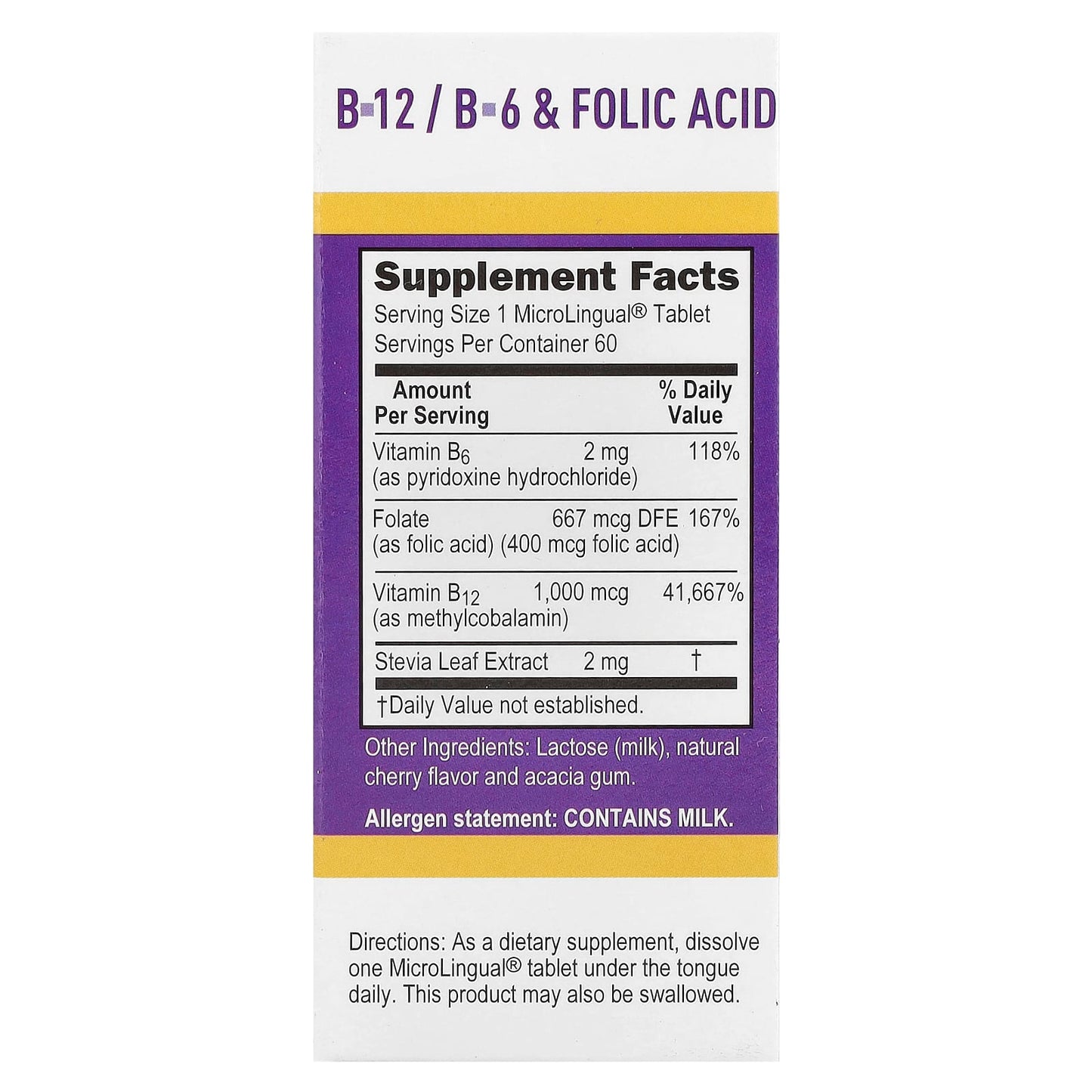 Superior Source, Methylcobalamin B-12, B-6 & Folic Acid, 60 MicroLingual® Instant Dissolve Tablets - Image 2