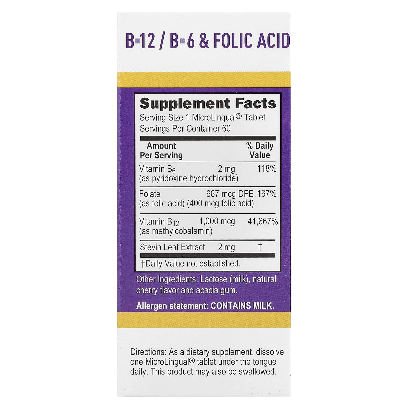 Superior Source, Methylcobalamin B-12, B-6 & Folic Acid, 60 MicroLingual® Instant Dissolve Tablets - Image 2