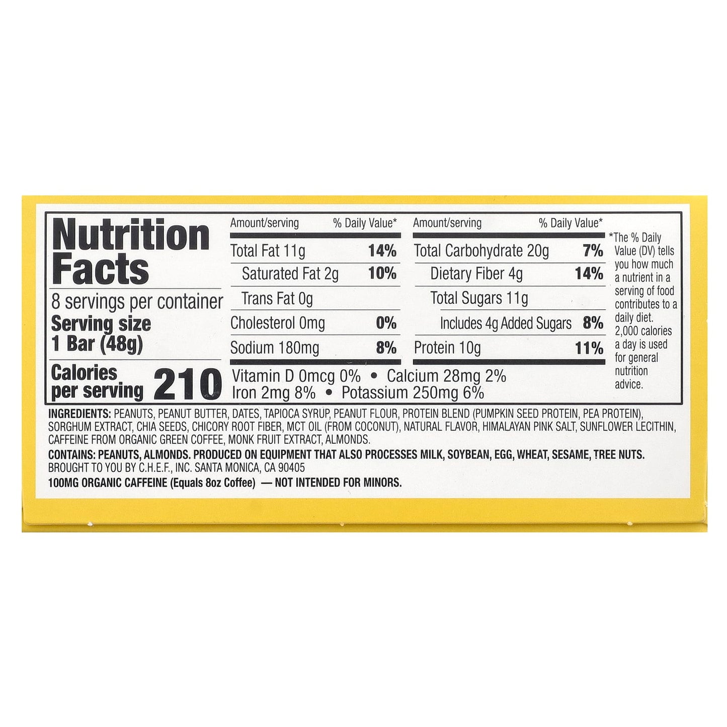 Quantum Energy Square, Salted Peanut Butter Crunch, 8 Energy Bars, 1.69 oz (48 g) Each - Image 2