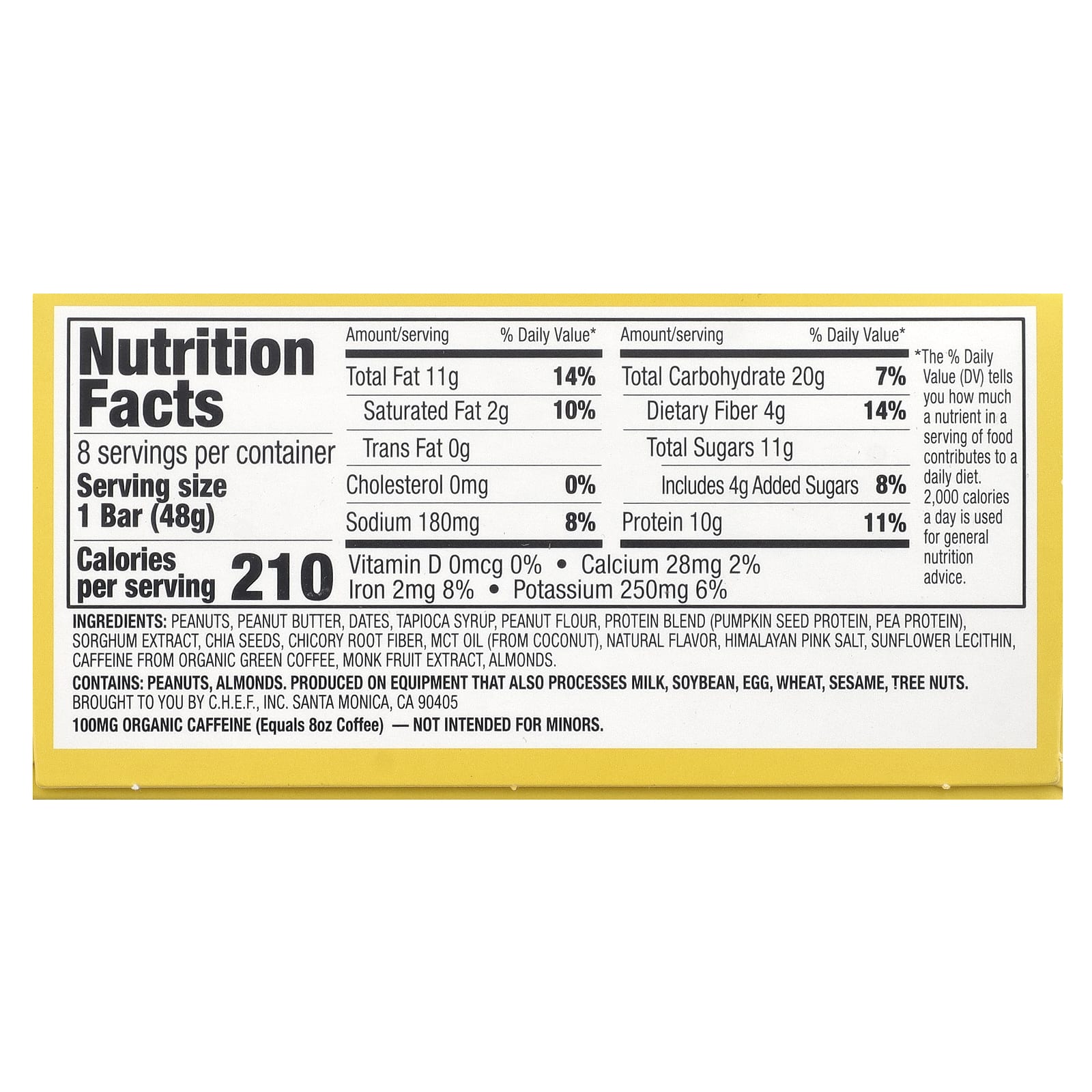 Quantum Energy Square, Salted Peanut Butter Crunch, 8 Energy Bars, 1.69 oz (48 g) Each - Image 2