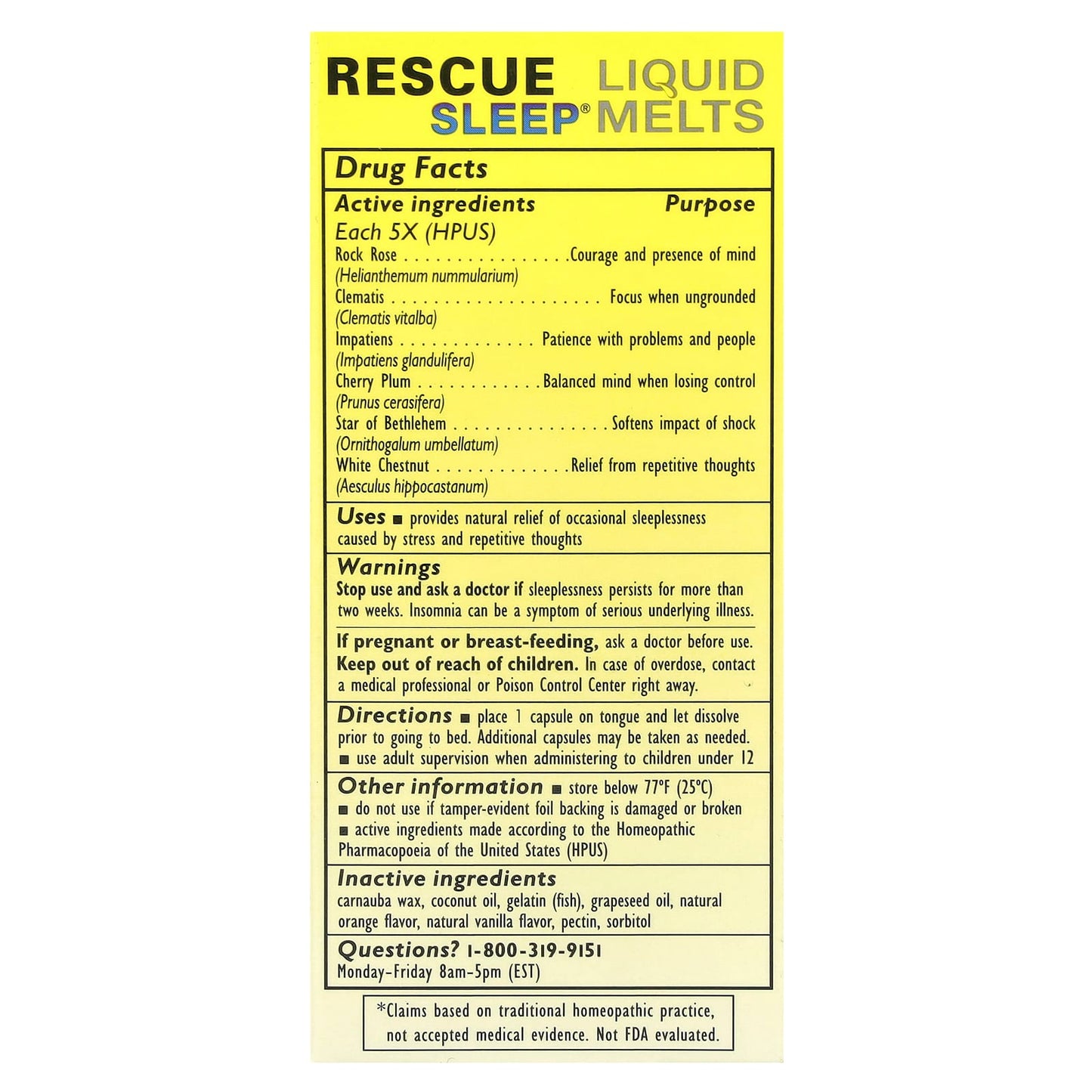 Natural Sleep Aid by Bach - Rescue Sleep Liquid Melts, 28 Capsules - Image 2