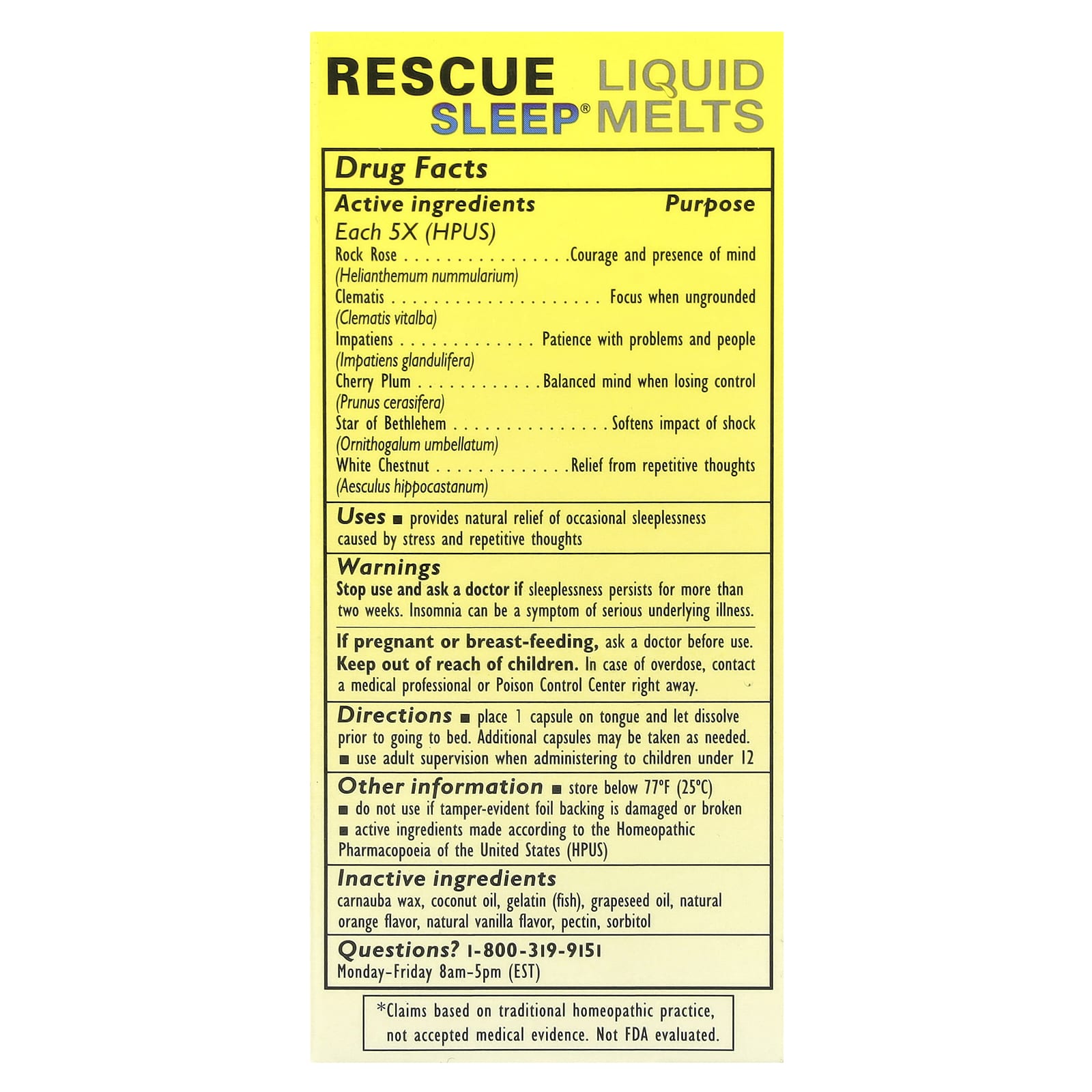 Natural Sleep Aid by Bach - Rescue Sleep Liquid Melts, 28 Capsules - Image 2