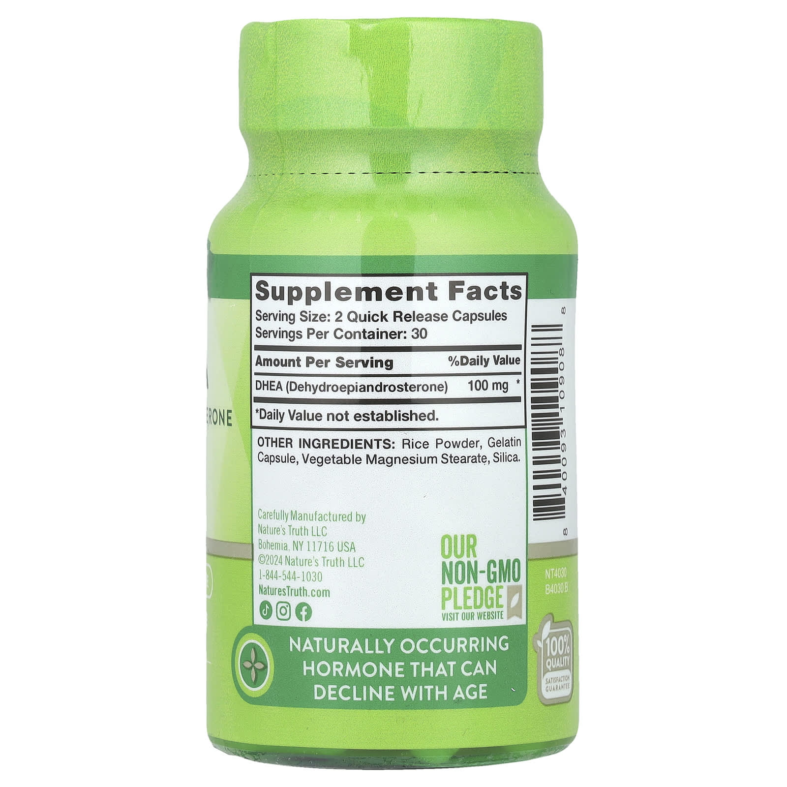 Nature's Truth, DHEA, 60 Quick Release Capsules (50 mg per Capsule) - Image 2