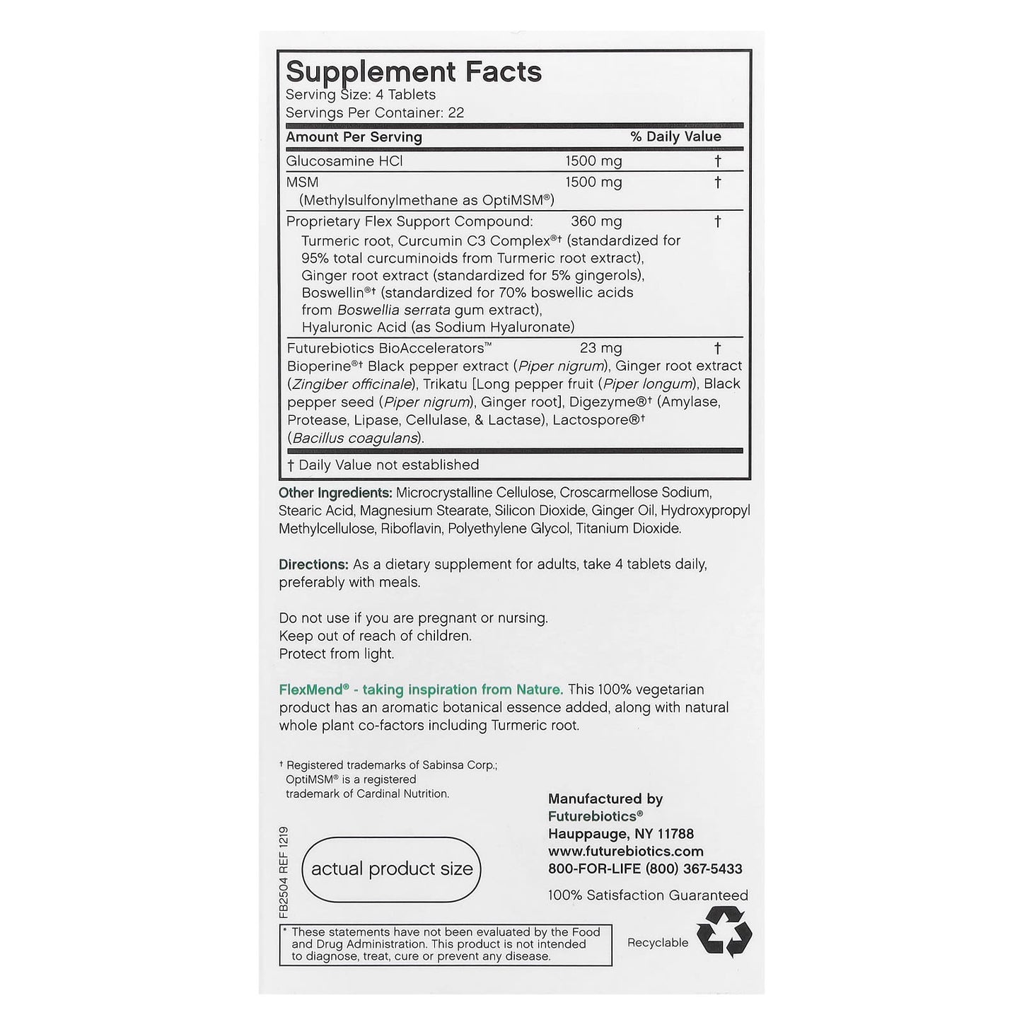 Futurebiotics FlexMend Vegetarian Joint Support Supplement - Image 2