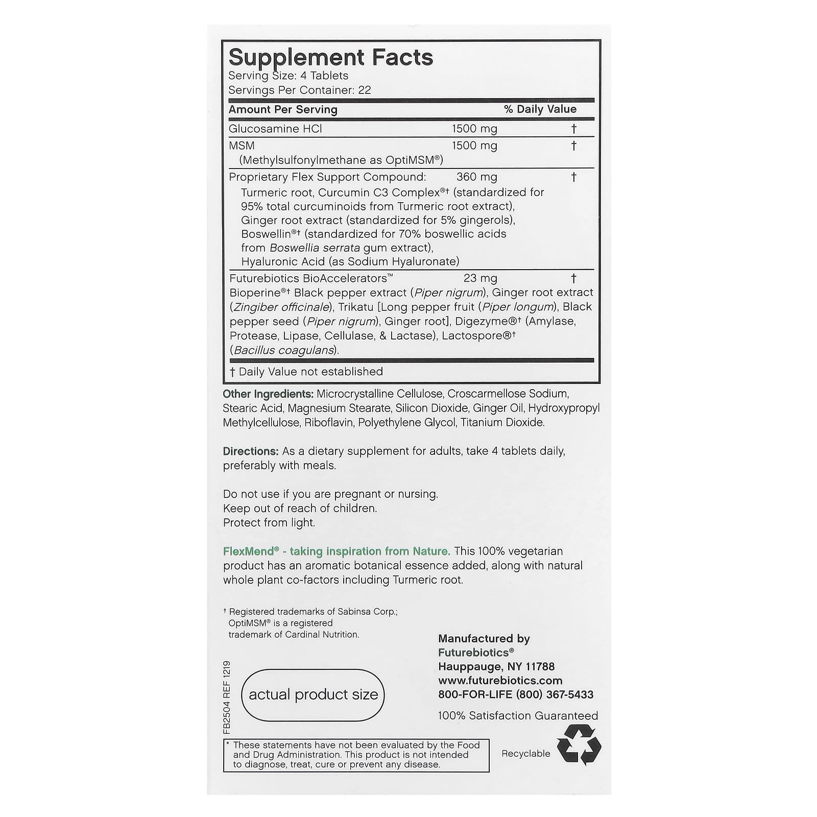 Futurebiotics FlexMend Vegetarian Joint Support Supplement - Image 2