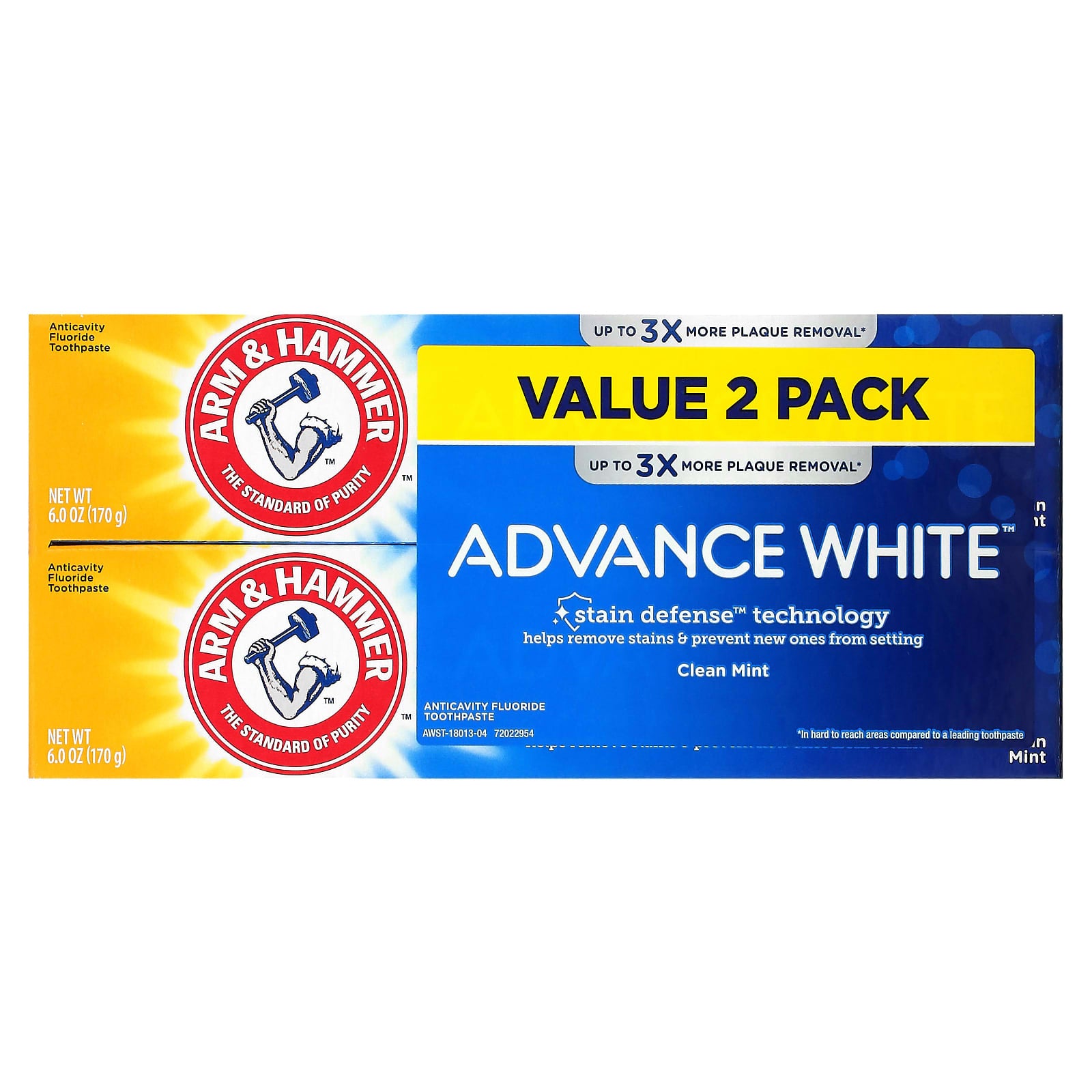 Arm & Hammer Advance White Anticavity Fluoride Toothpaste, 6 oz (170 g) Twin Pack - Image 2