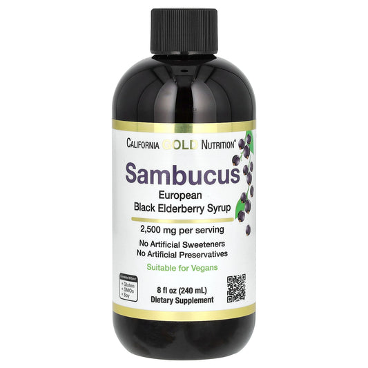 Seasonal Immune Support with California Gold Nutrition Adult Sambucus Elderberry - Image 1
