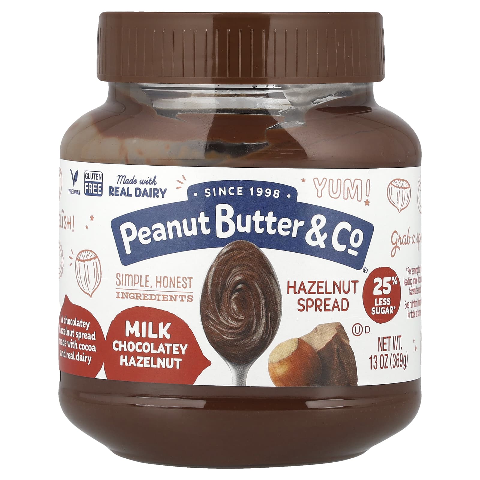 Peanut Butter & Co., Hazelnut Spread, Milk Chocolatey Hazelnut, 13 oz (369 g) - Image 1