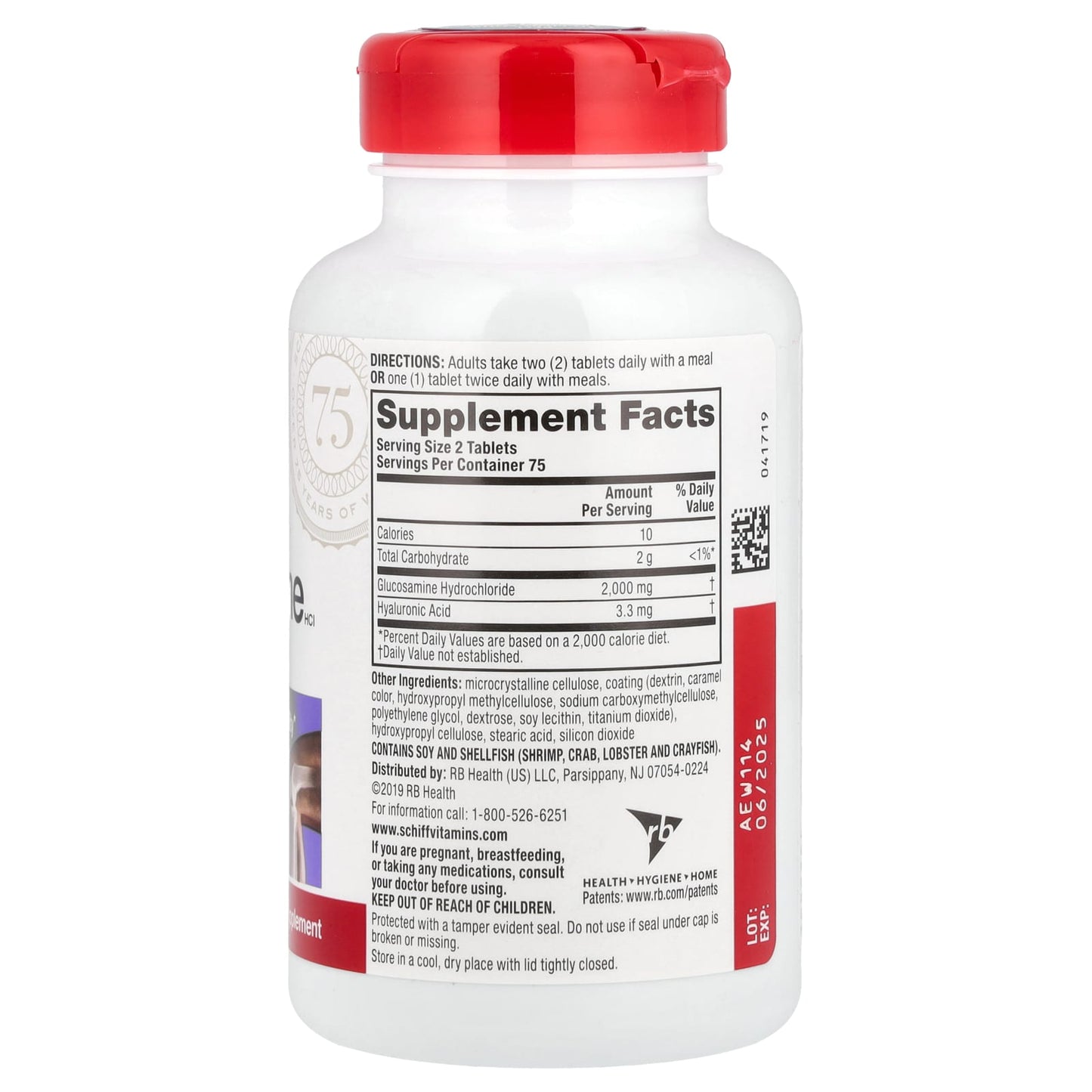 Schiff, Glucosamine HCl, 2,000 mg, 150 Coated Tablets (1,000 mg per Tablet) - Image 2