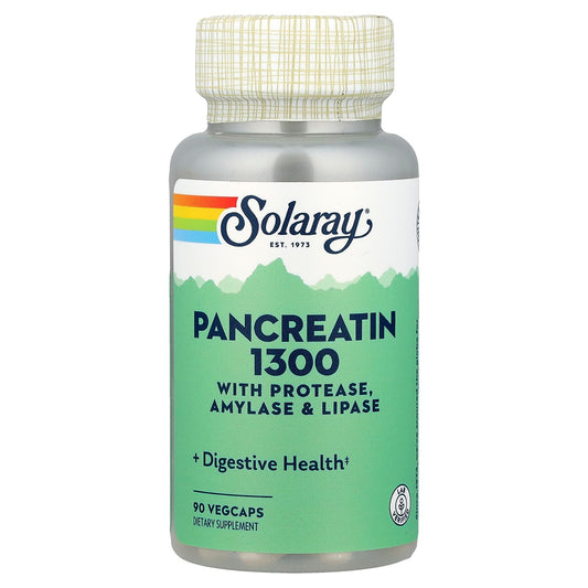 Solaray, Pancreatin 1300, 90 VegCaps - Image 1