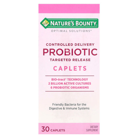 Nature's Bounty, Optimal Solutions®,  Probiotic, Controlled Delivery, 30 Caplets - Image 1