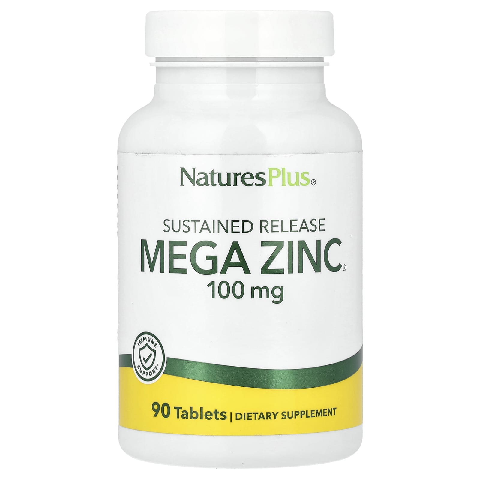 NaturesPlus, Sustained Release Mega Zinc®, 100 mg, 90 Tablets - Image 1