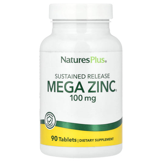 NaturesPlus, Sustained Release Mega Zinc®, 100 mg, 90 Tablets - Image 1