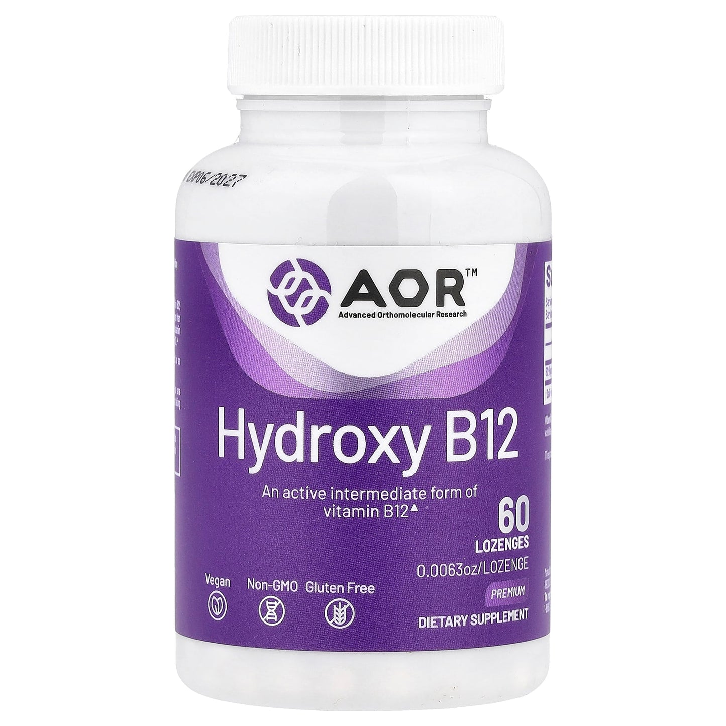 <strong>Hydroxy B12 by AOR - 1,000 mcg, 60 Lozenges</strong> - Image 1
