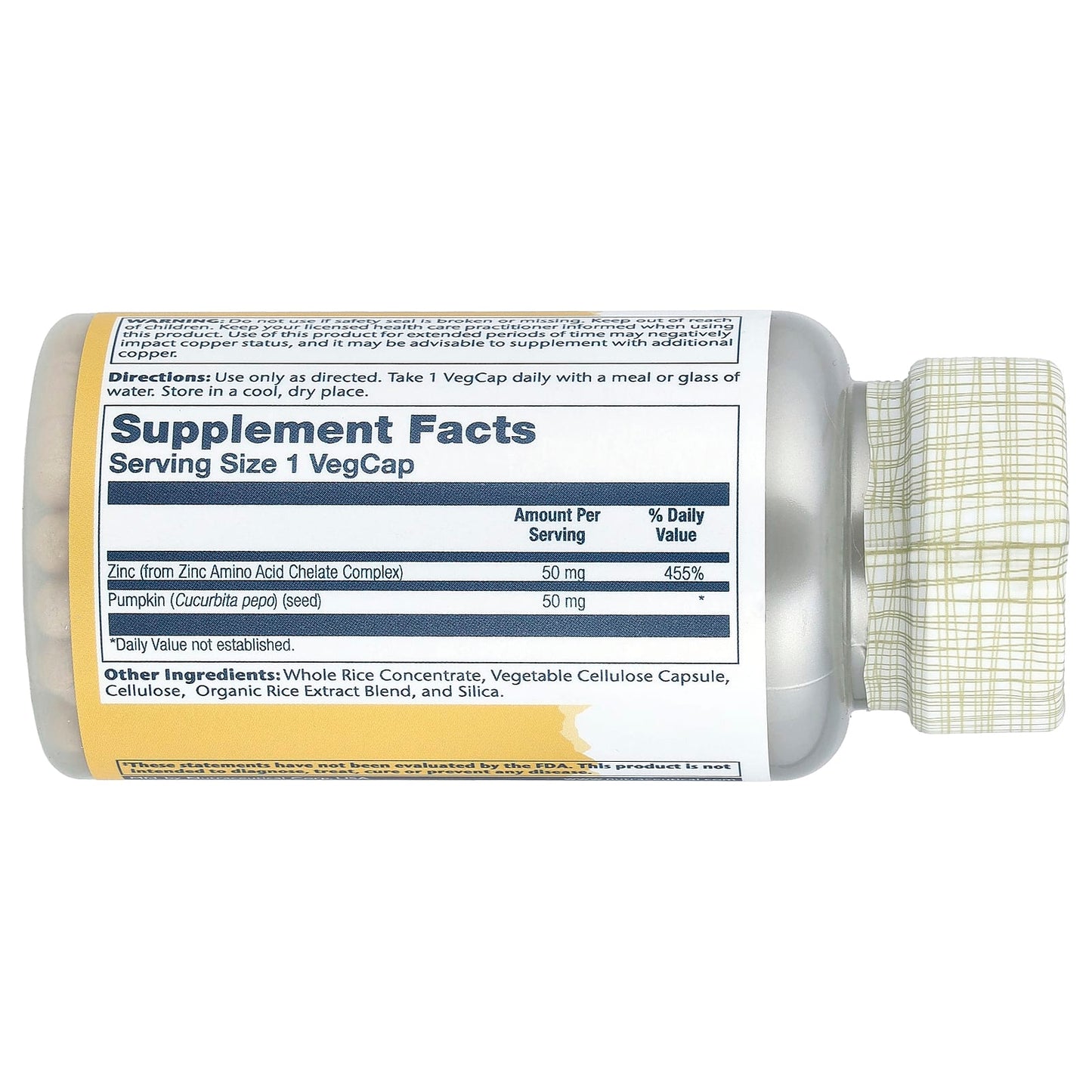 Solaray, Zinc, 50 mg, 100 VegCaps - Image 2