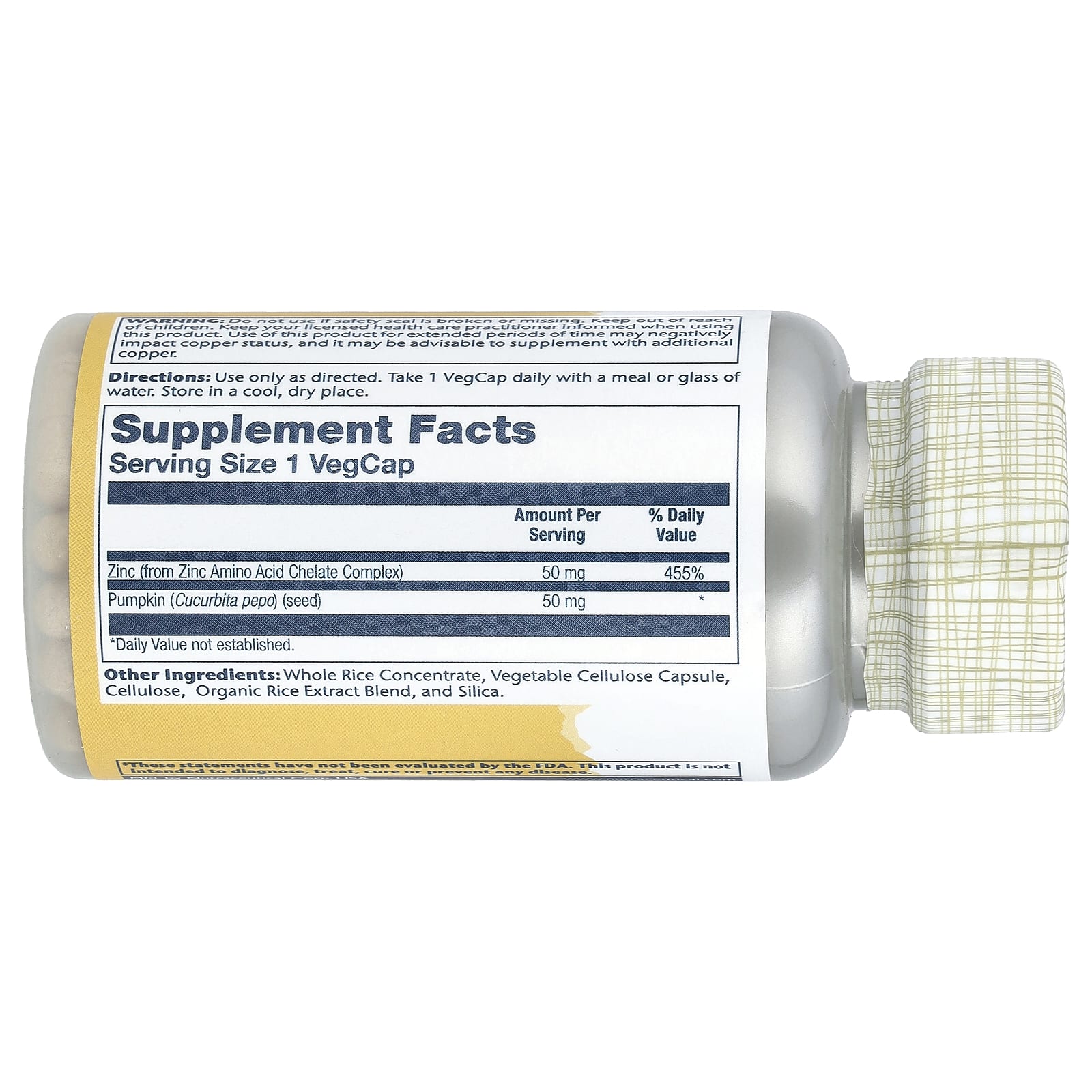 Solaray, Zinc, 50 mg, 100 VegCaps - Image 2