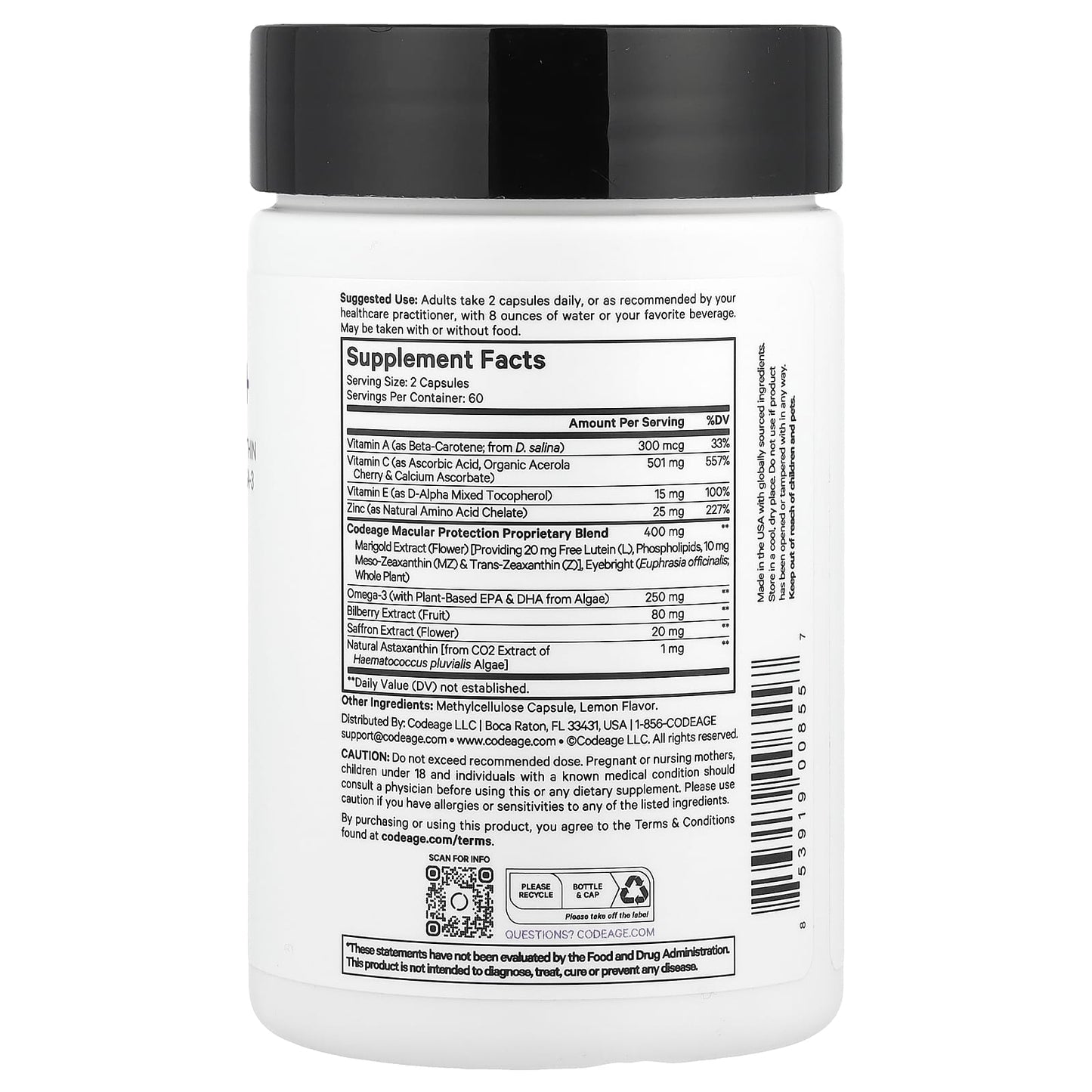 Eyes Vitamins+ for Macular Health | CodeAge Dietary Supplement - Image 2
