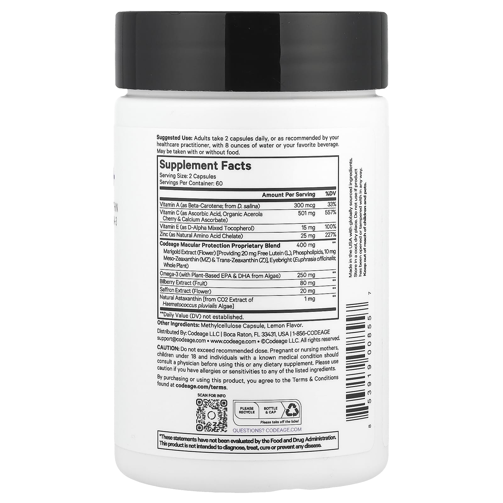 Eyes Vitamins+ for Macular Health | CodeAge Dietary Supplement - Image 2