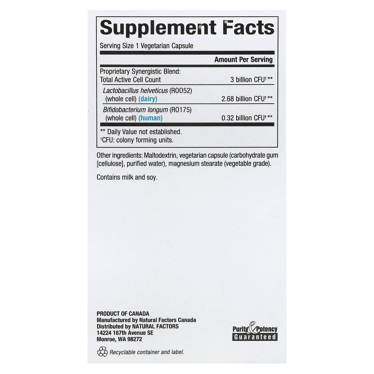 Natural Factors, Calm Biotic™, 3 Billion, 30 Vegetarian Capsules - Image 2
