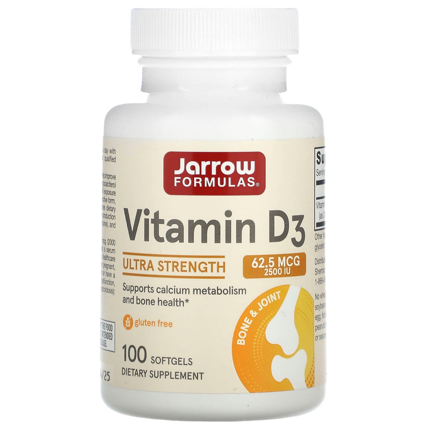 Jarrow Formulas Vitamin D3 Ultra Strength 100 Softgels - Image 1