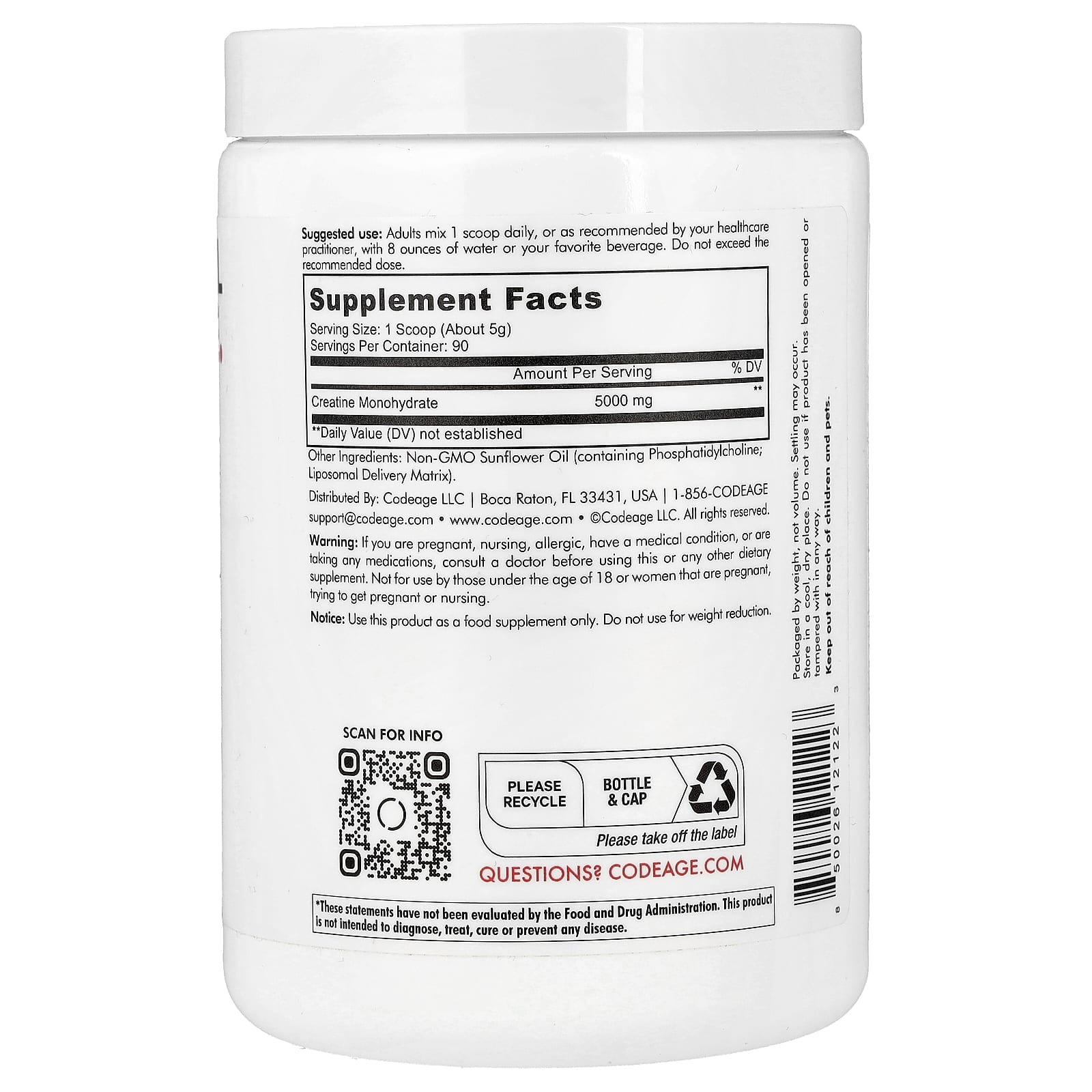 Codeage Liposomal Creatine Powder - Boost Fitness & Performance - Image 2
