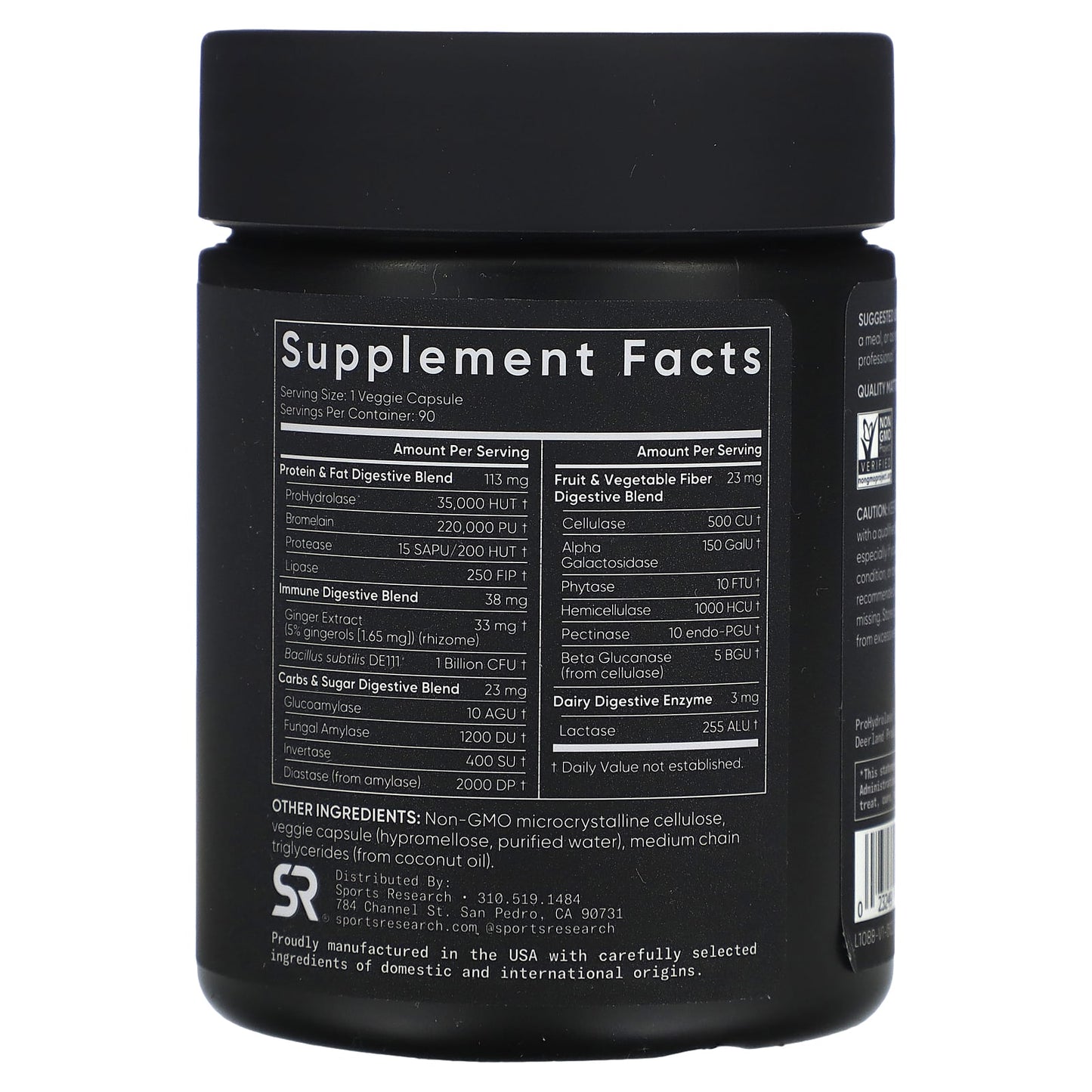 Sports Research, Plant-Based Digestive Enzymes, 90 Veggie Capsules - Image 2