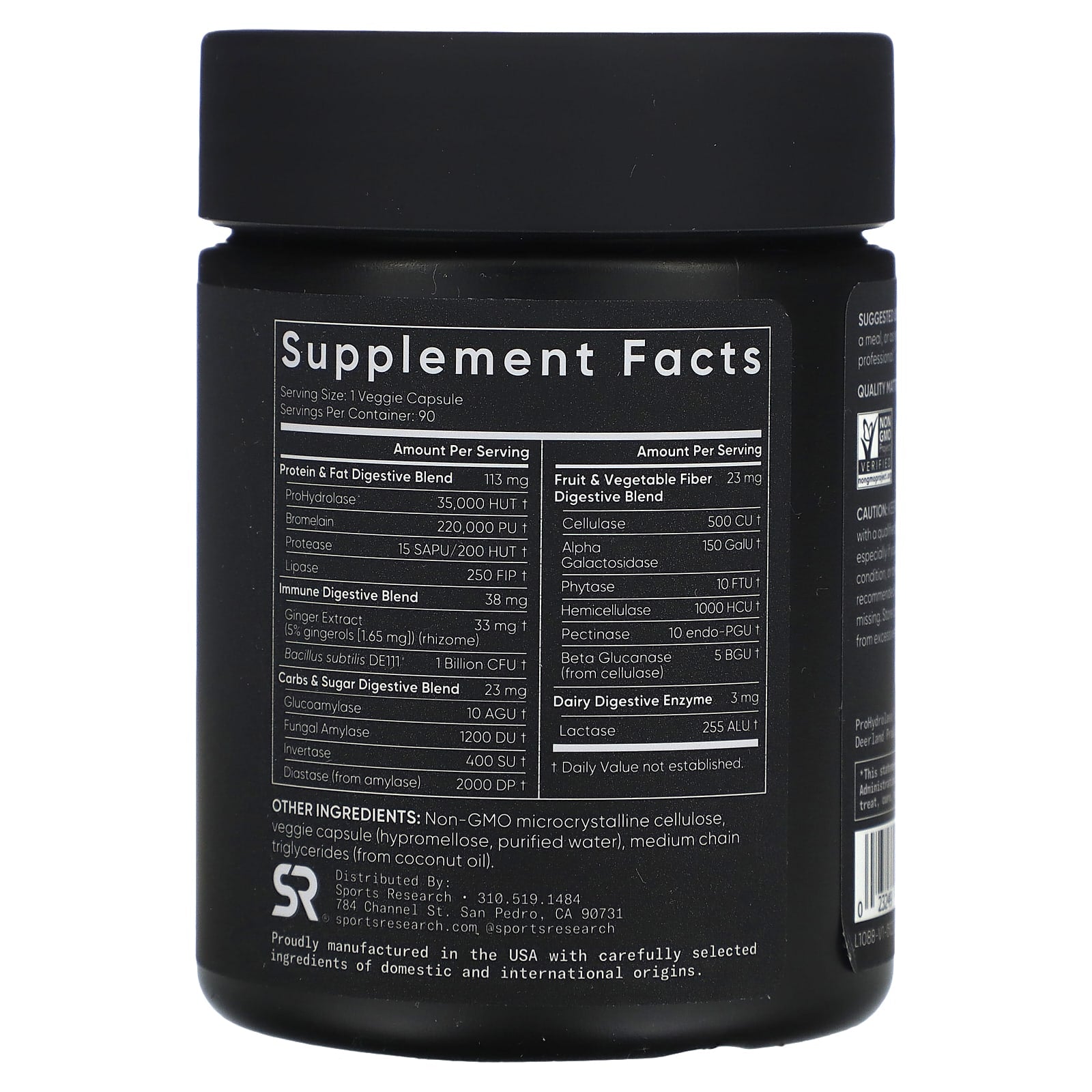 Sports Research, Plant-Based Digestive Enzymes, 90 Veggie Capsules - Image 2